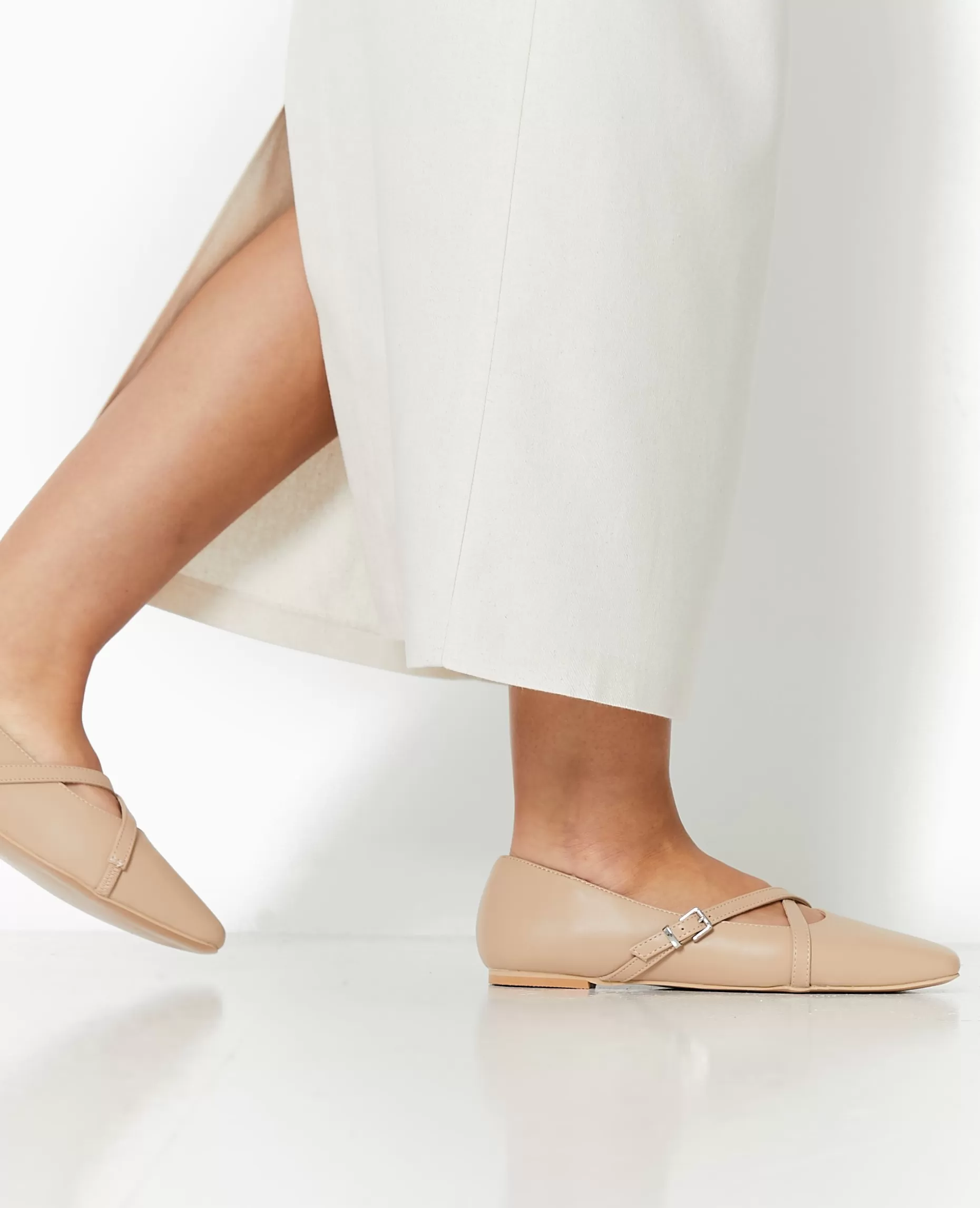 Clearance Pimkie Ballerines Avec Brides Croisées - taupe