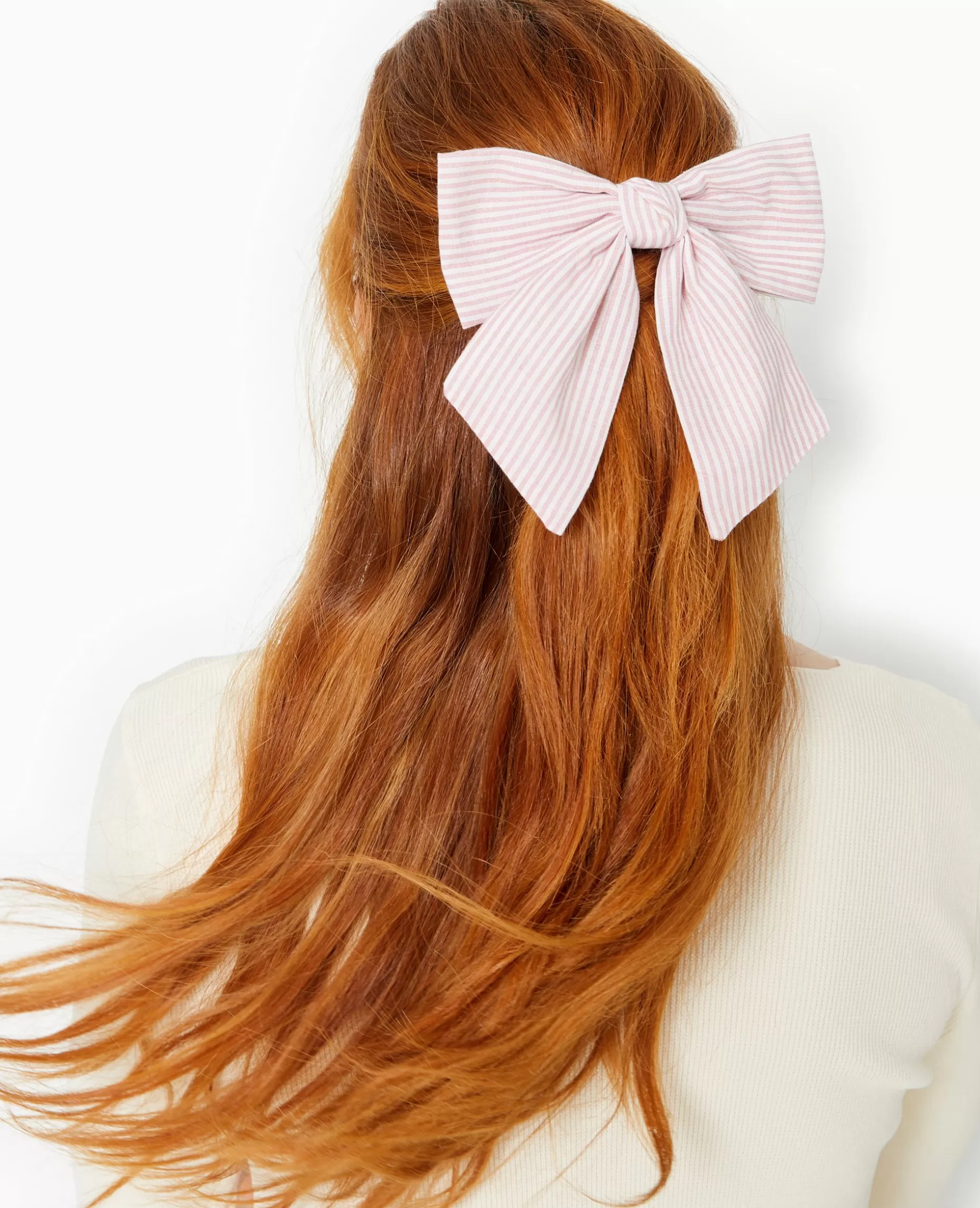 Cheap Pimkie Barrette Avec Nœud Rayé - rose