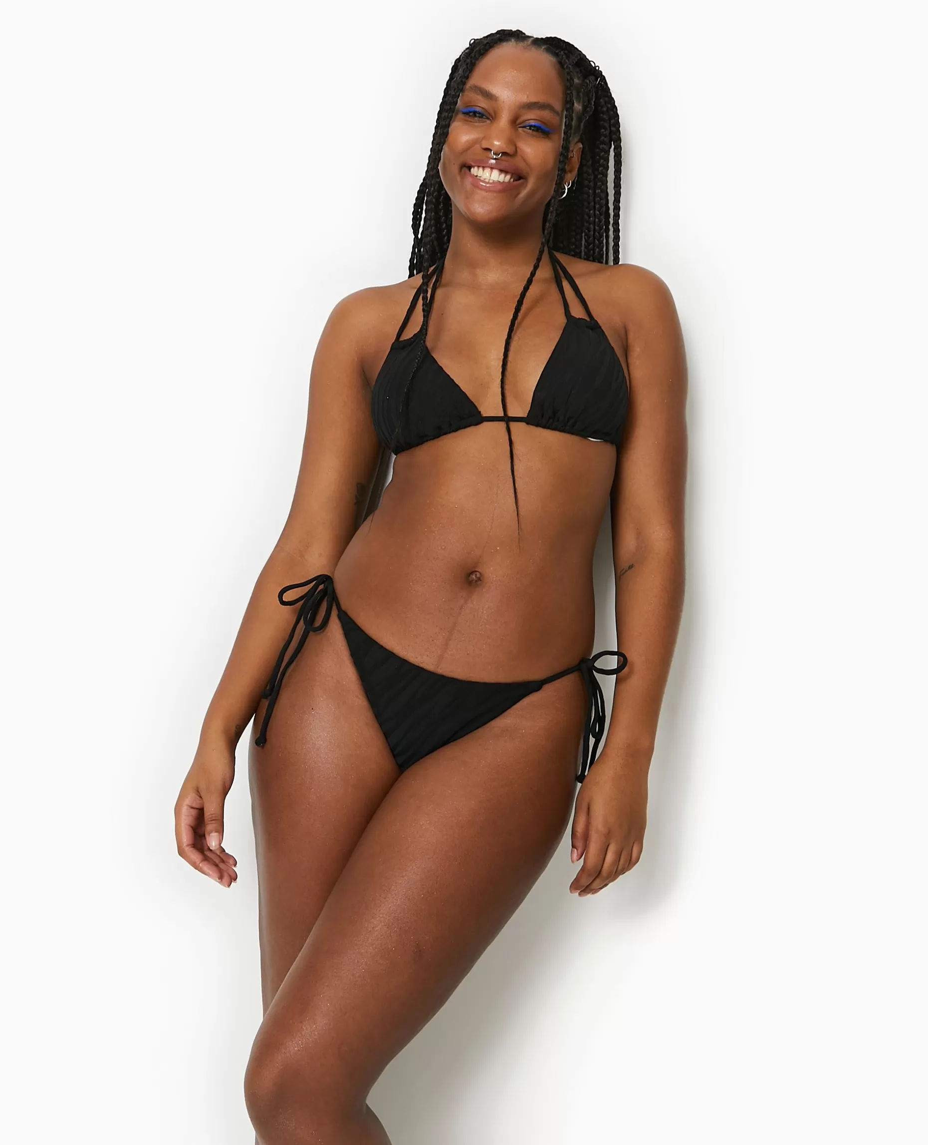 New Pimkie Bas De Maillot De Bain Culotte Avec Nouettes - noir