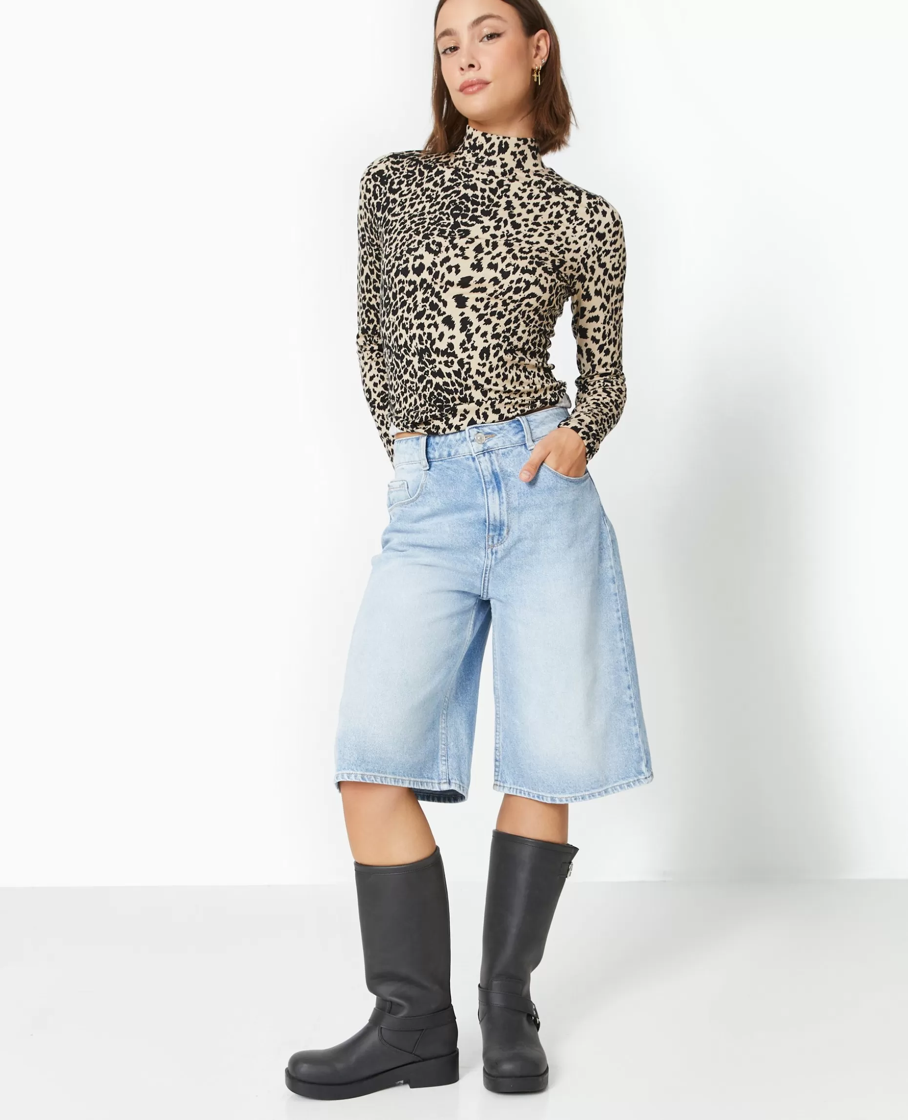 Cheap Pimkie Bermuda En Jean Loose Taille Regular - bleu clair