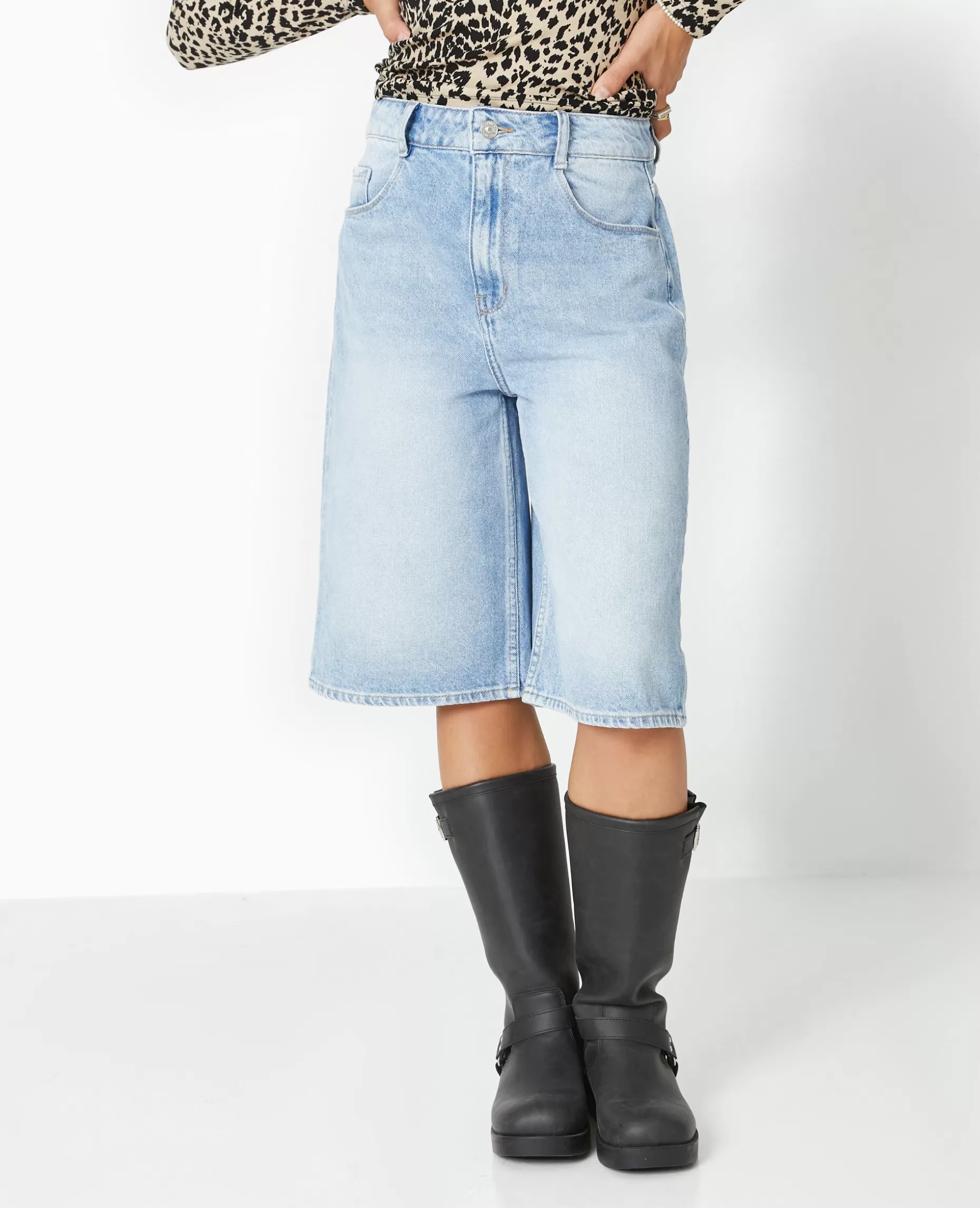 Cheap Pimkie Bermuda En Jean Loose Taille Regular - bleu clair