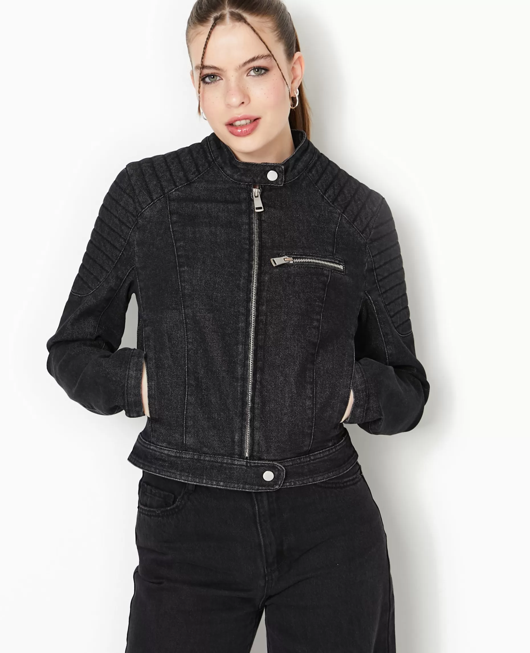 Cheap Pimkie Blouson Biker En Jean - noir