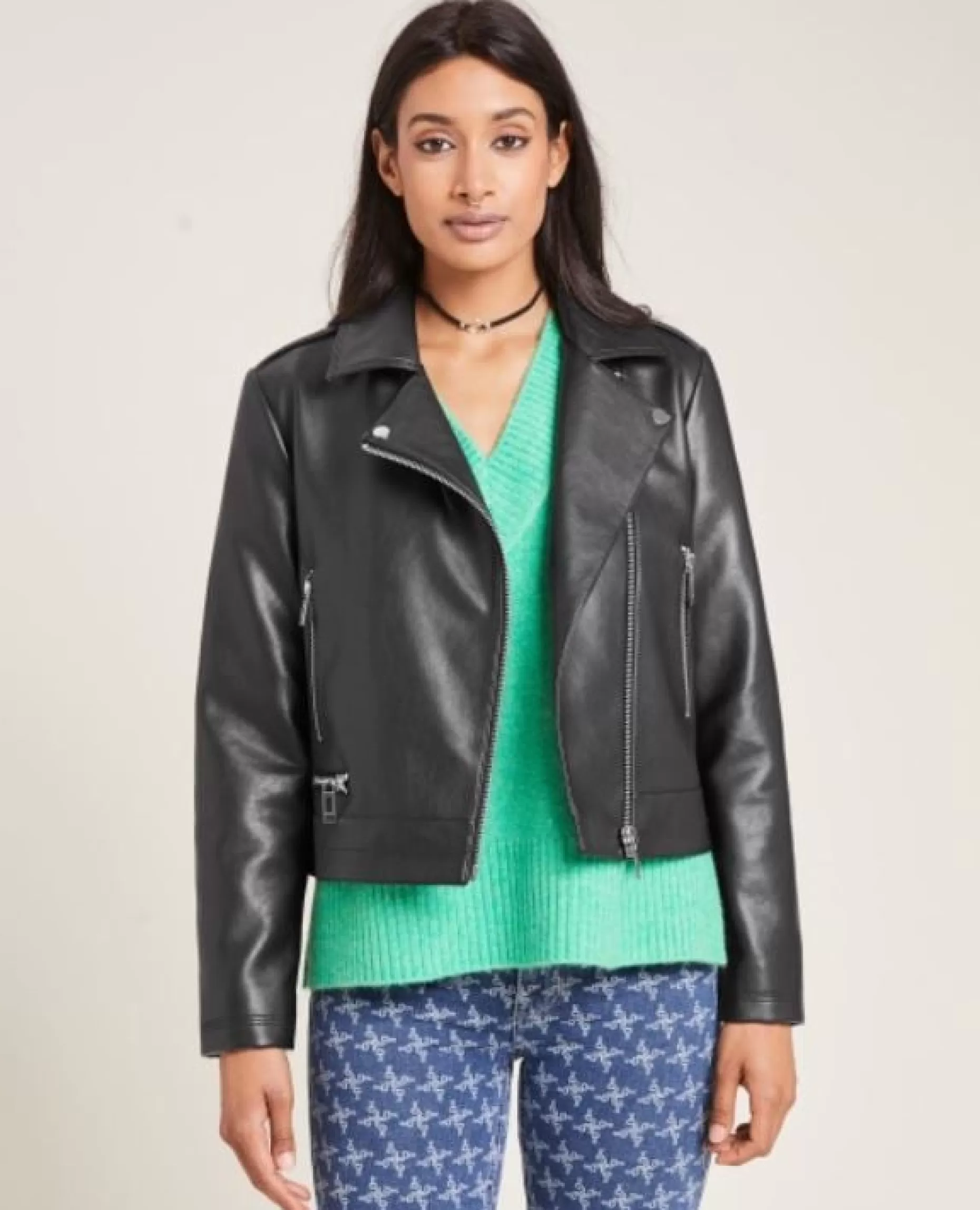 Clearance Pimkie Blouson Biker Zippé - noir