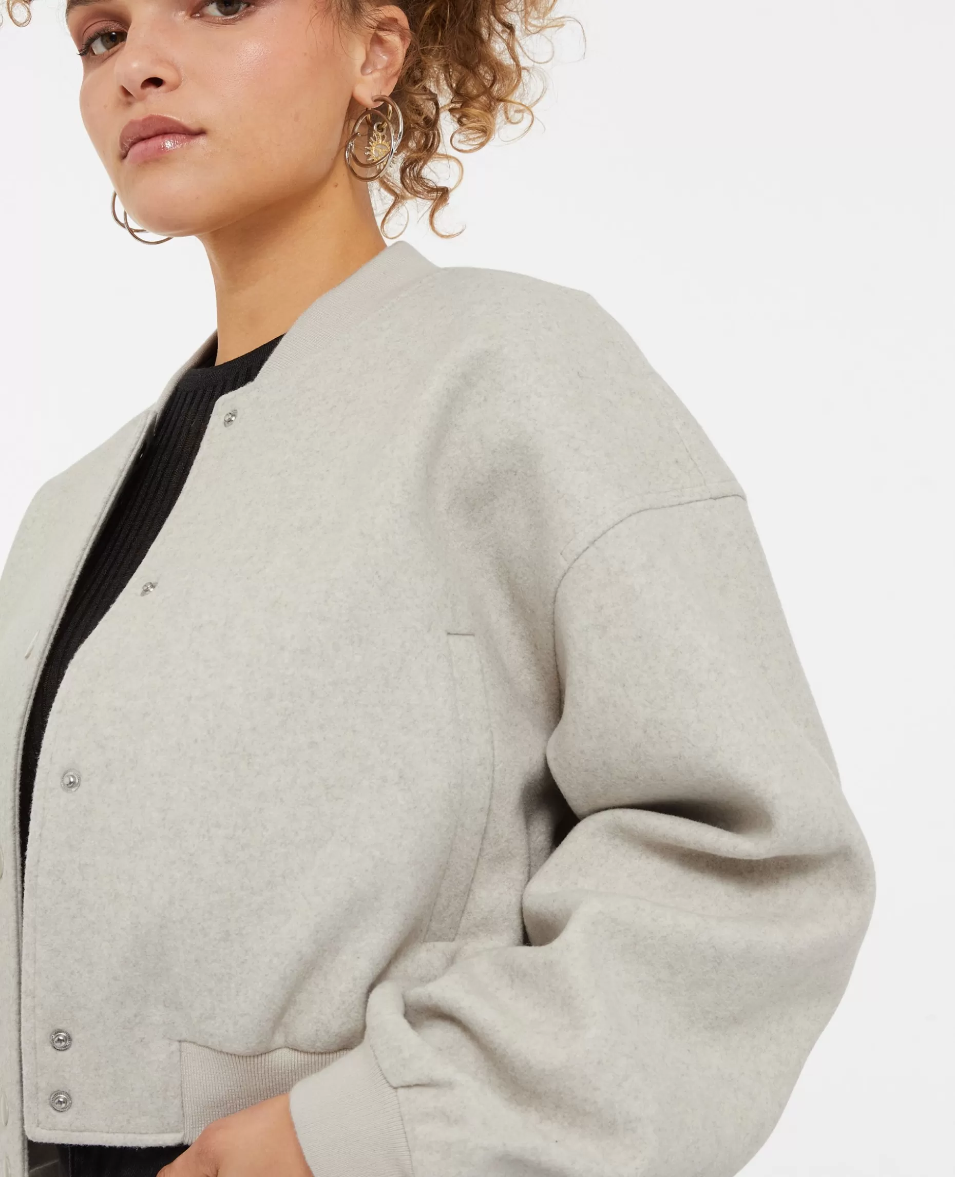 Sale Pimkie Blouson Bomber Façon Drap De Laine - beige