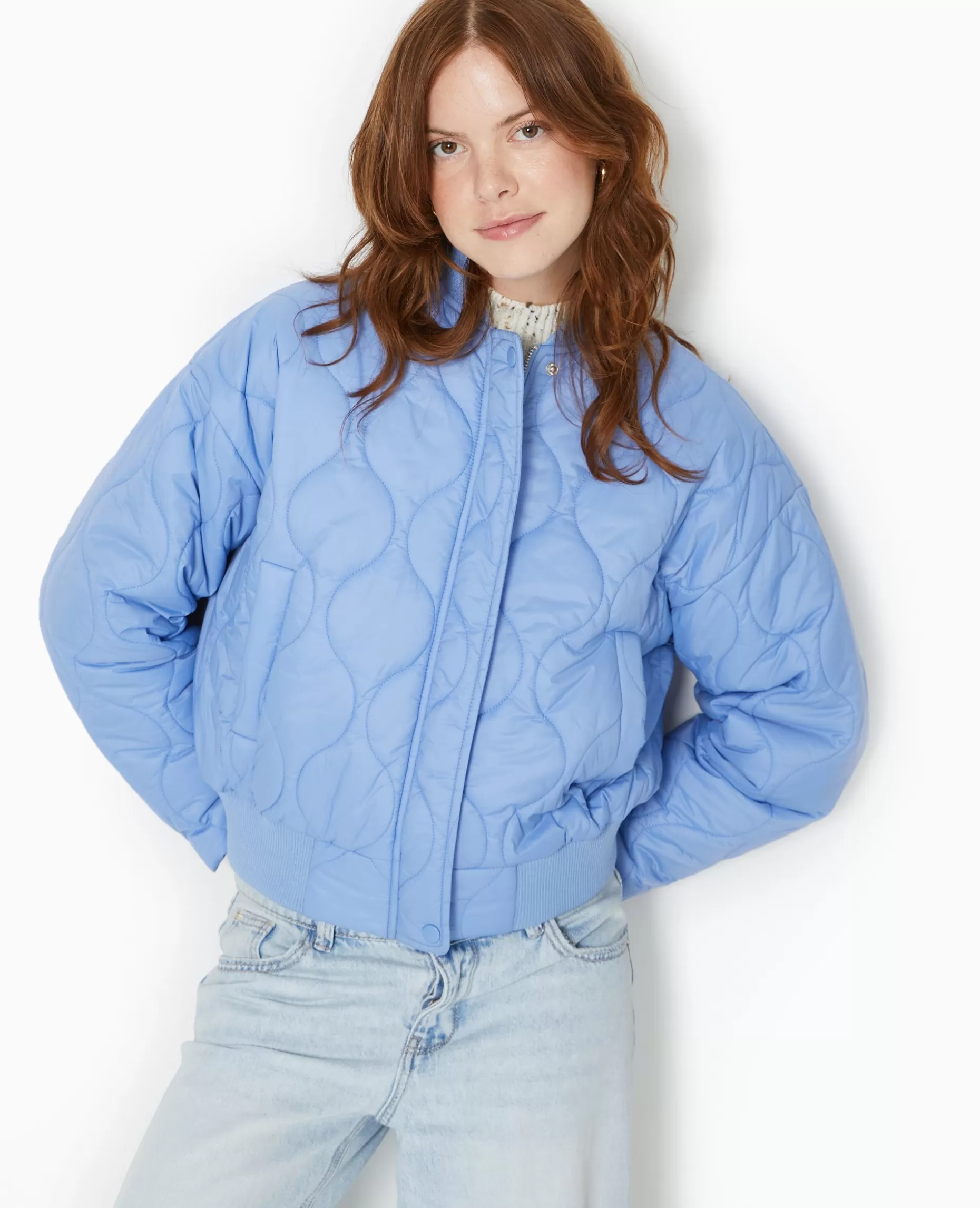 Store Pimkie Blouson Matelassé Forme Bomber - bleu foncé