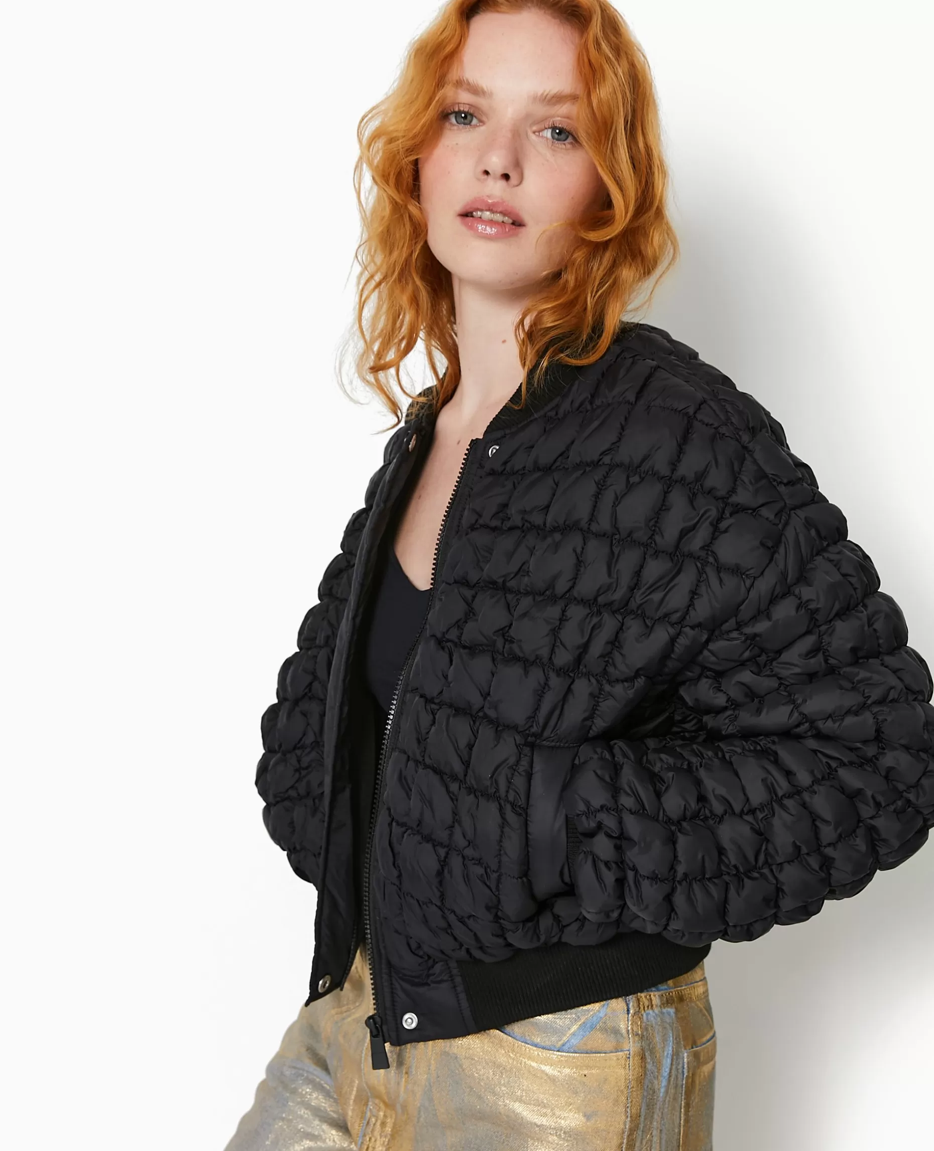 Discount Pimkie Blouson Matelassé Forme Bombers - noir