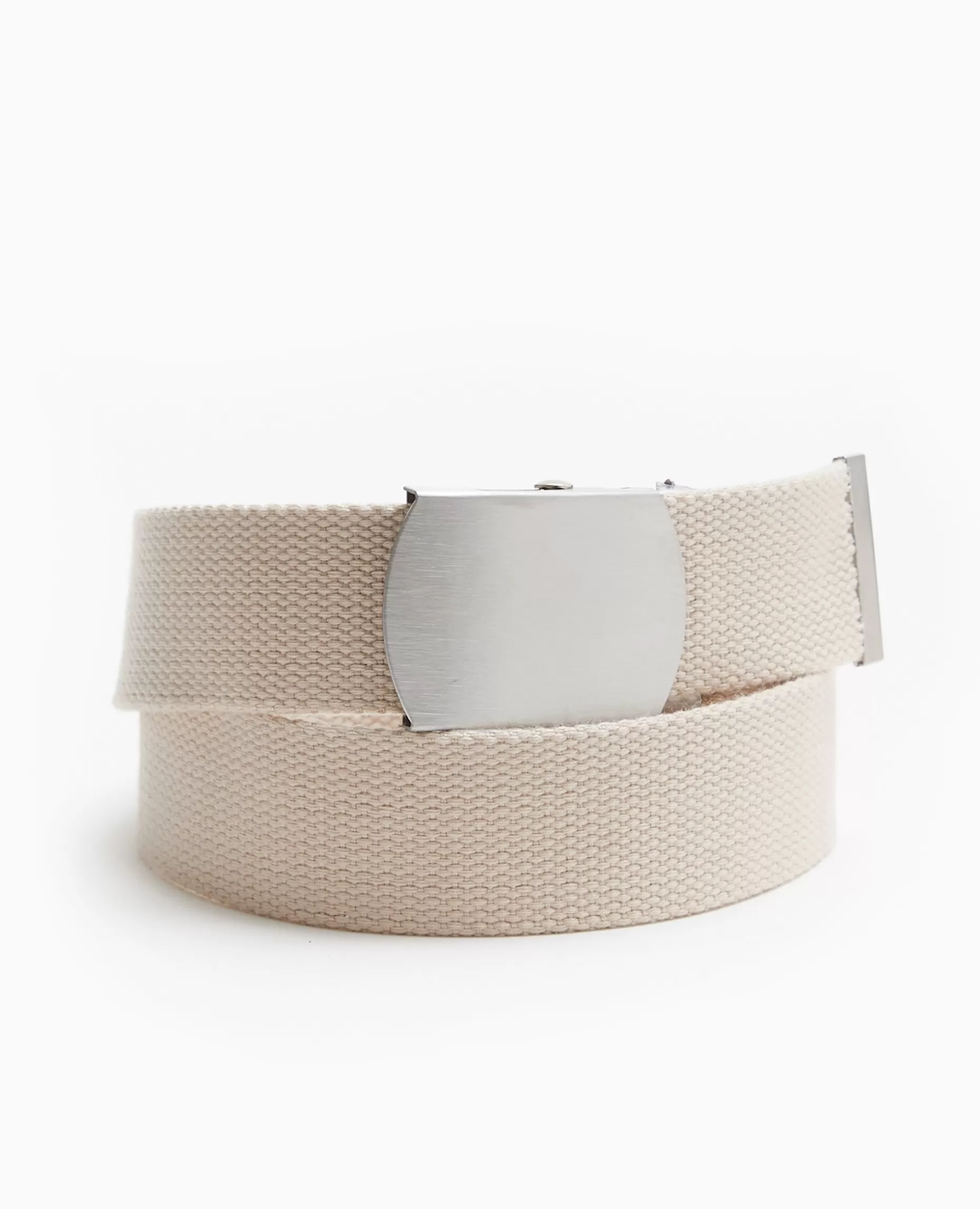 Cheap Pimkie Ceinture En Canvas Avec Boucle Métallique - beige