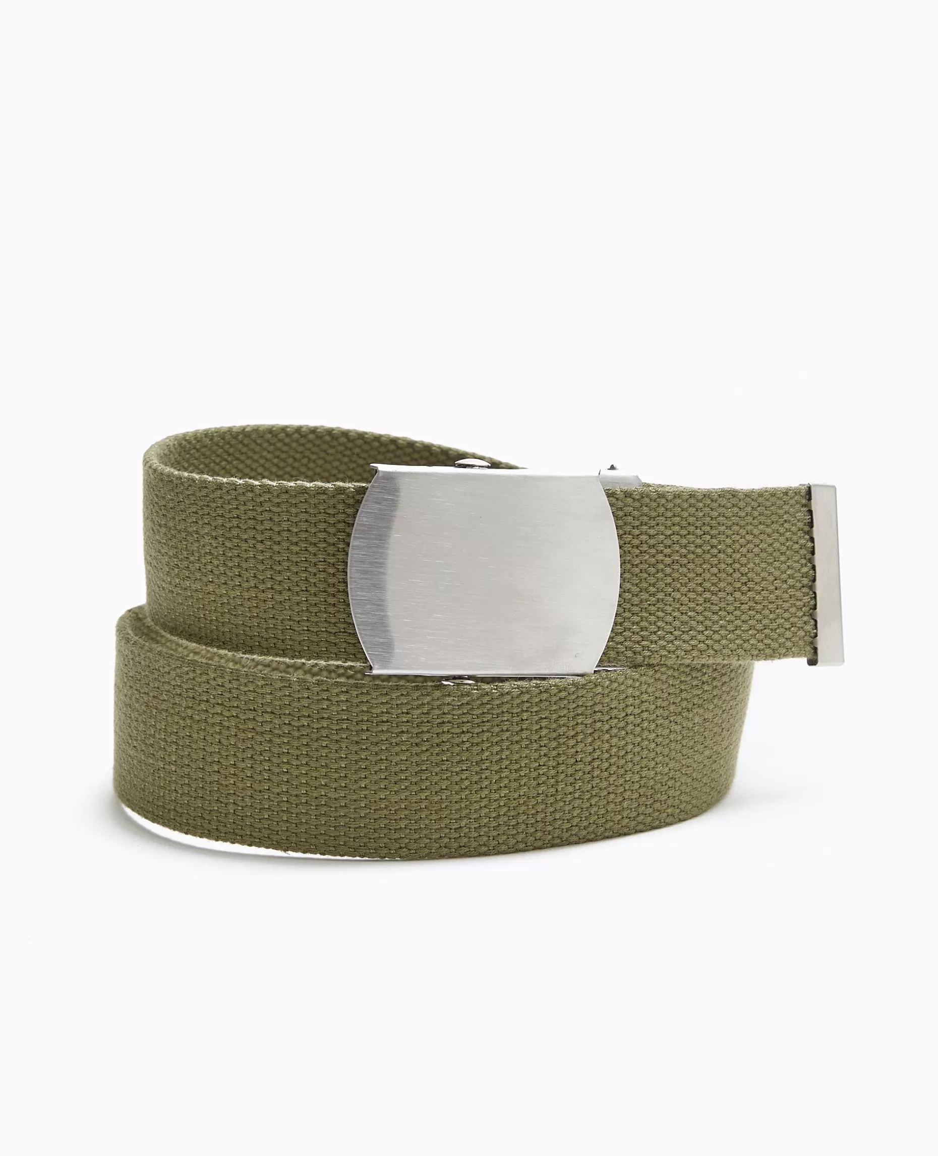 Outlet Pimkie Ceinture En Canvas Avec Boucle Métallique - vert kaki