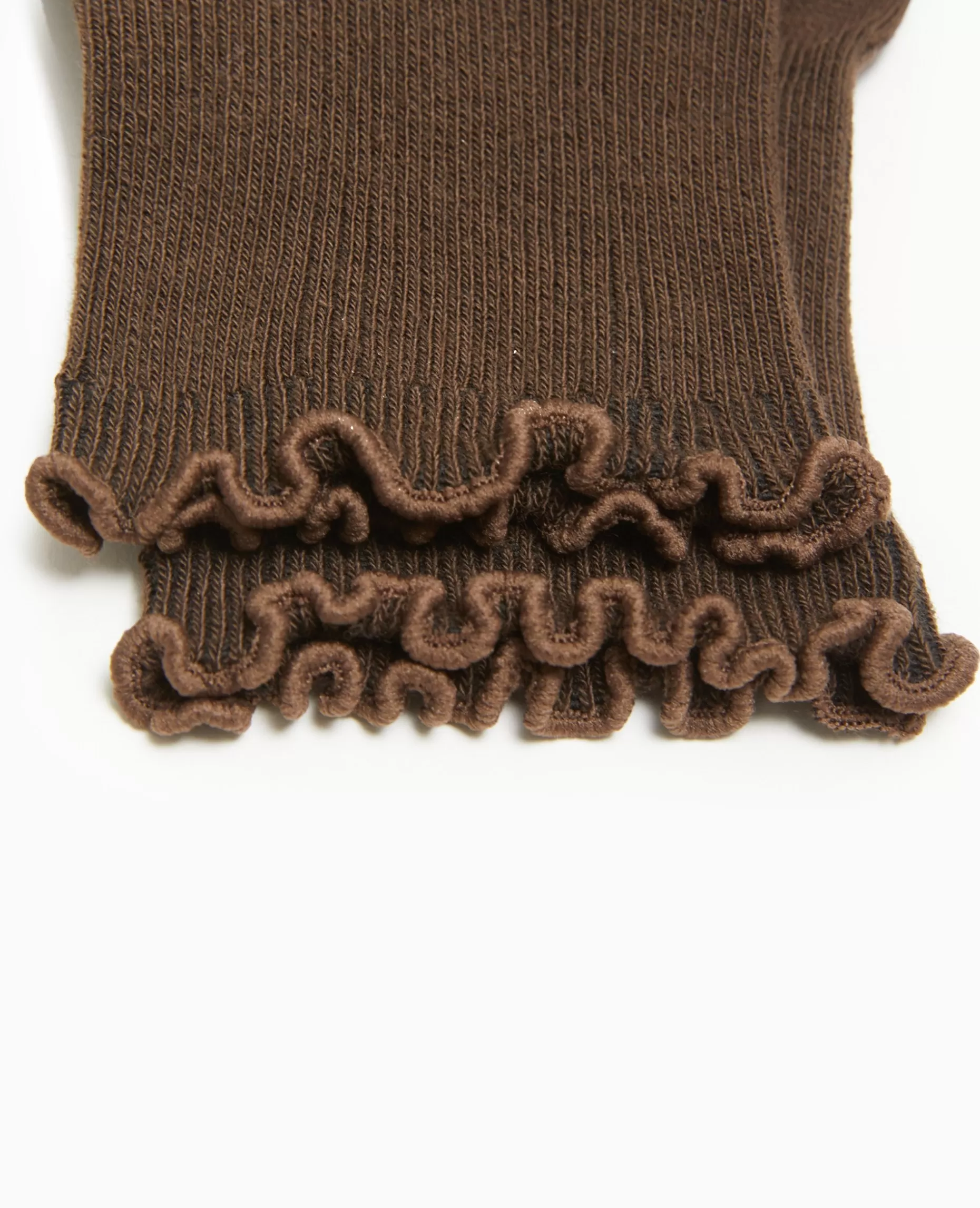 Cheap Pimkie Chaussettes Avec Bords Ondulées - marron