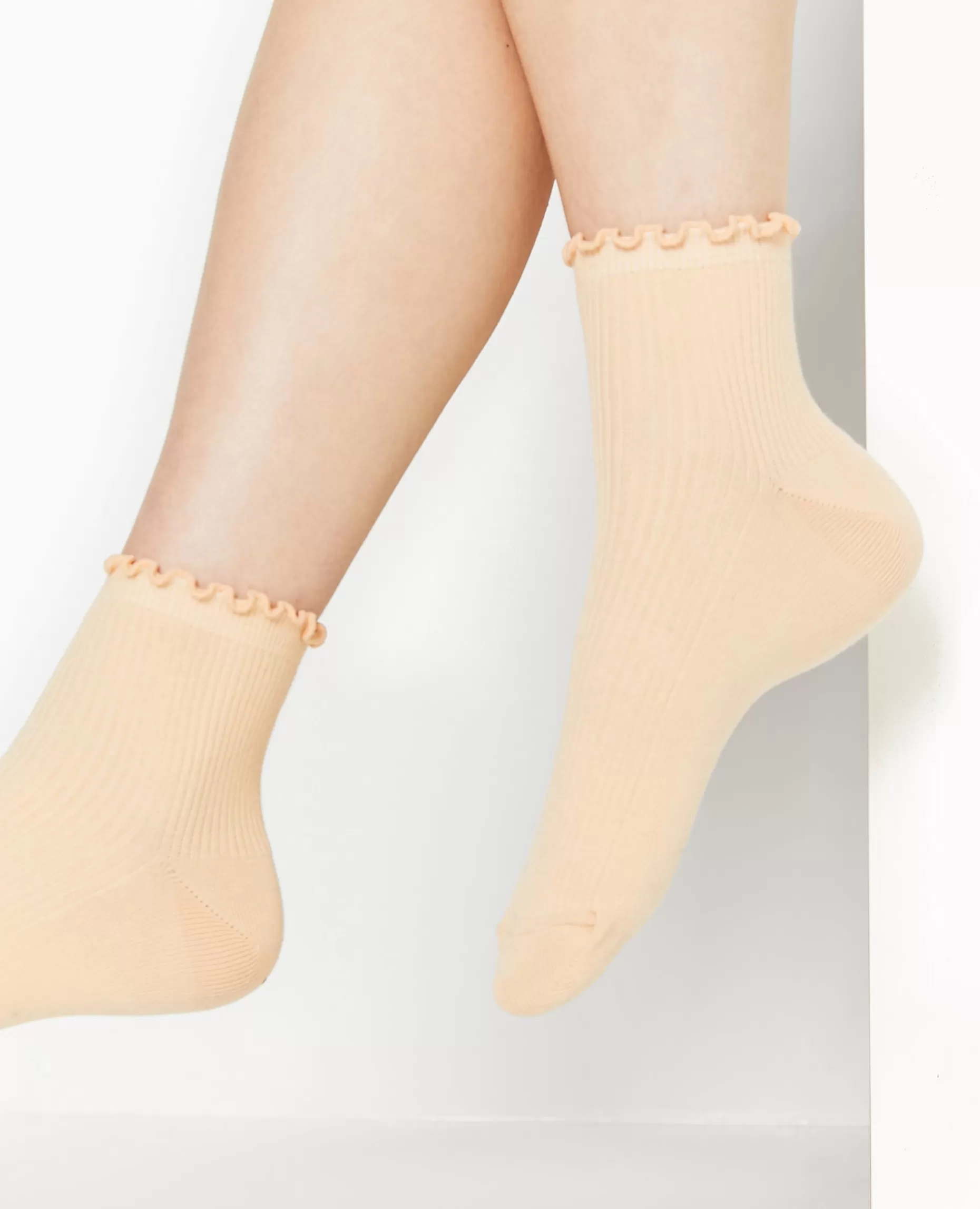 Sale Pimkie Chaussettes Avec Bords Ondulées - orange