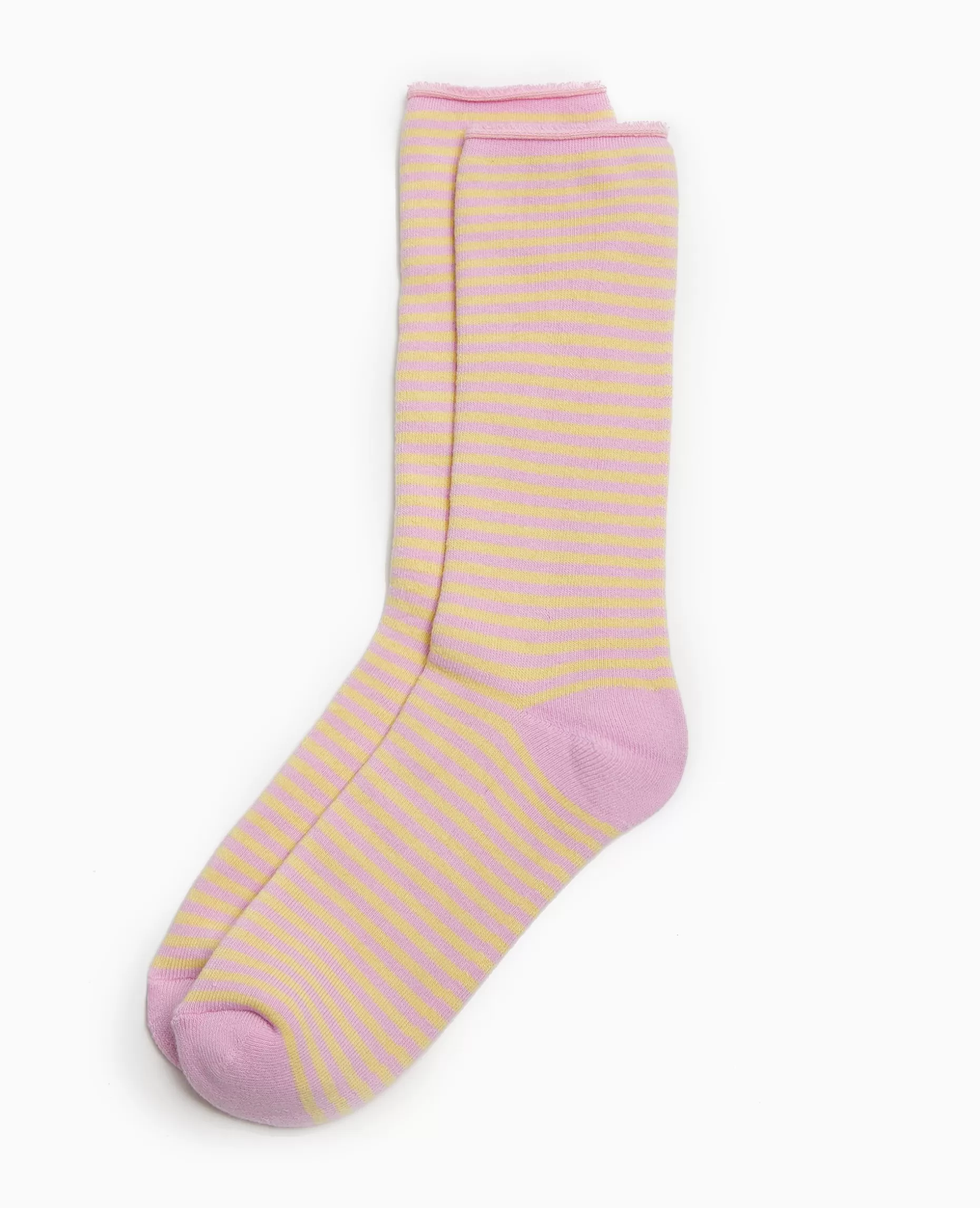 Online Pimkie Chaussettes Rayées Maille Bouclette Intérieure - rose clair