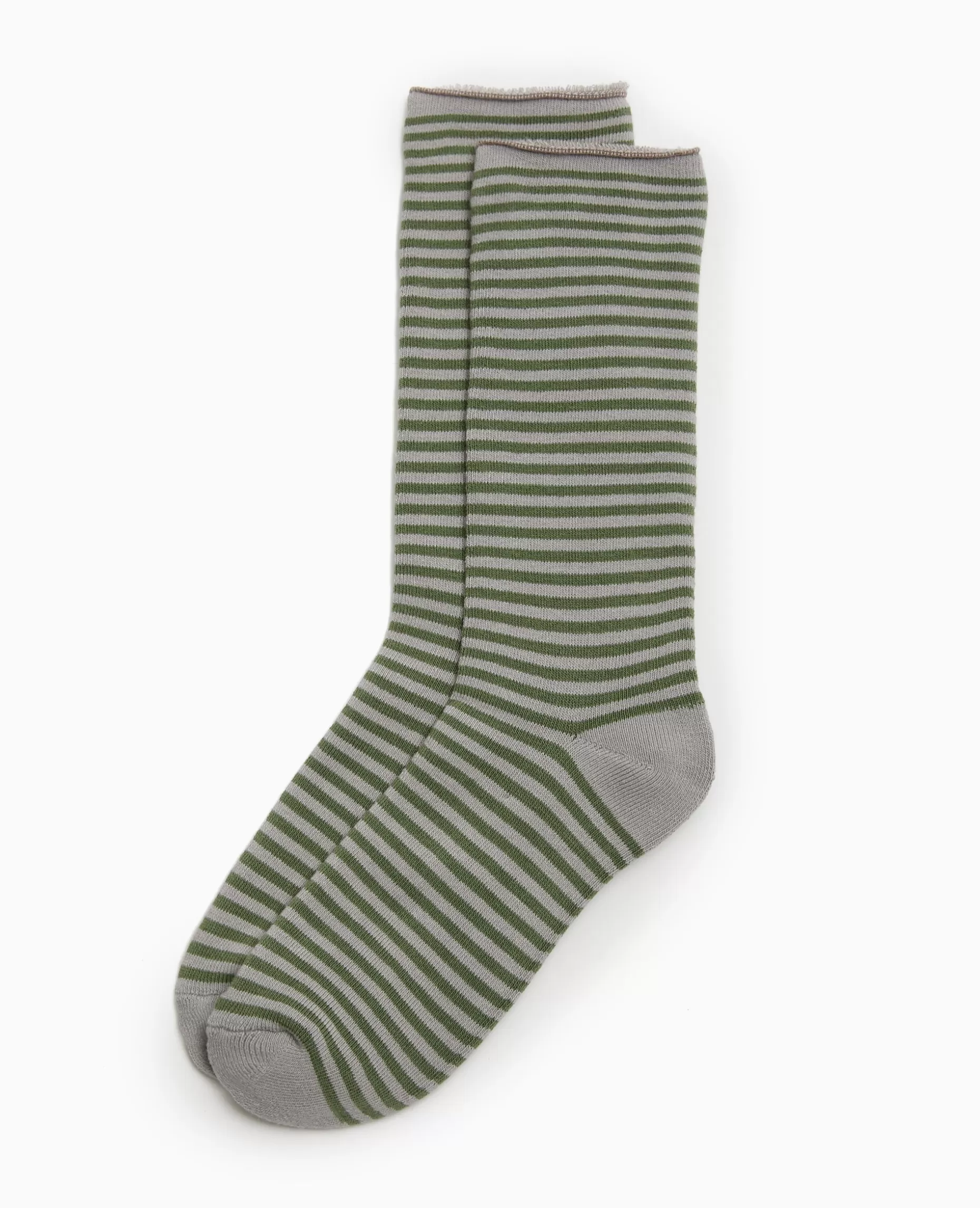 Fashion Pimkie Chaussettes Rayées Maille Bouclette Intérieure - vert kaki