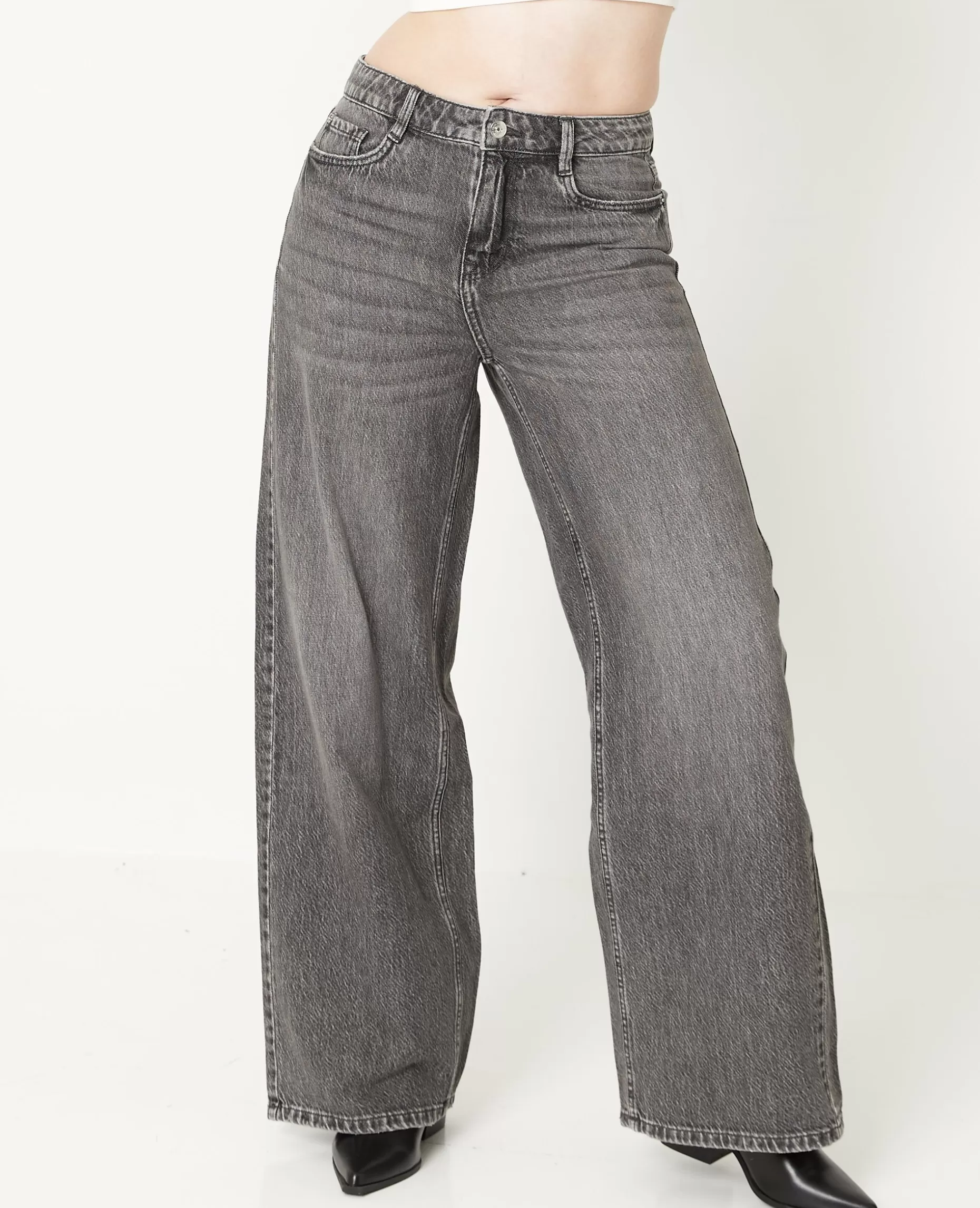 Flash Sale Pimkie Jean Baggy Taille Haute - gris foncé