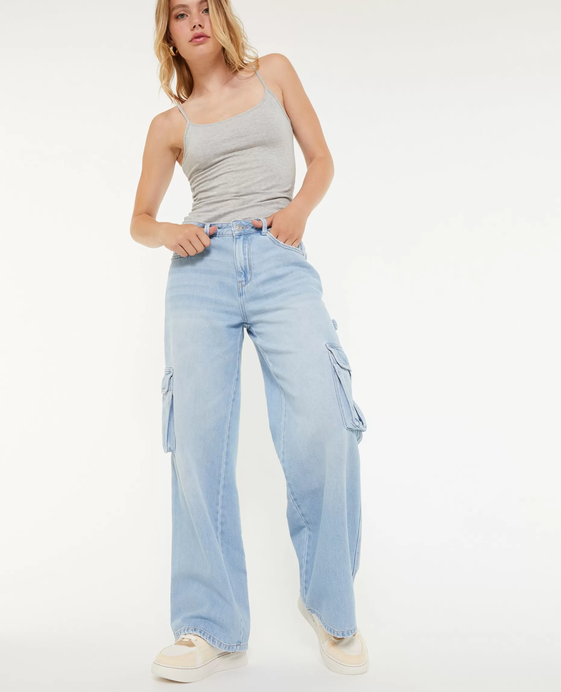 Clearance Pimkie Jean Cargo Large - bleu