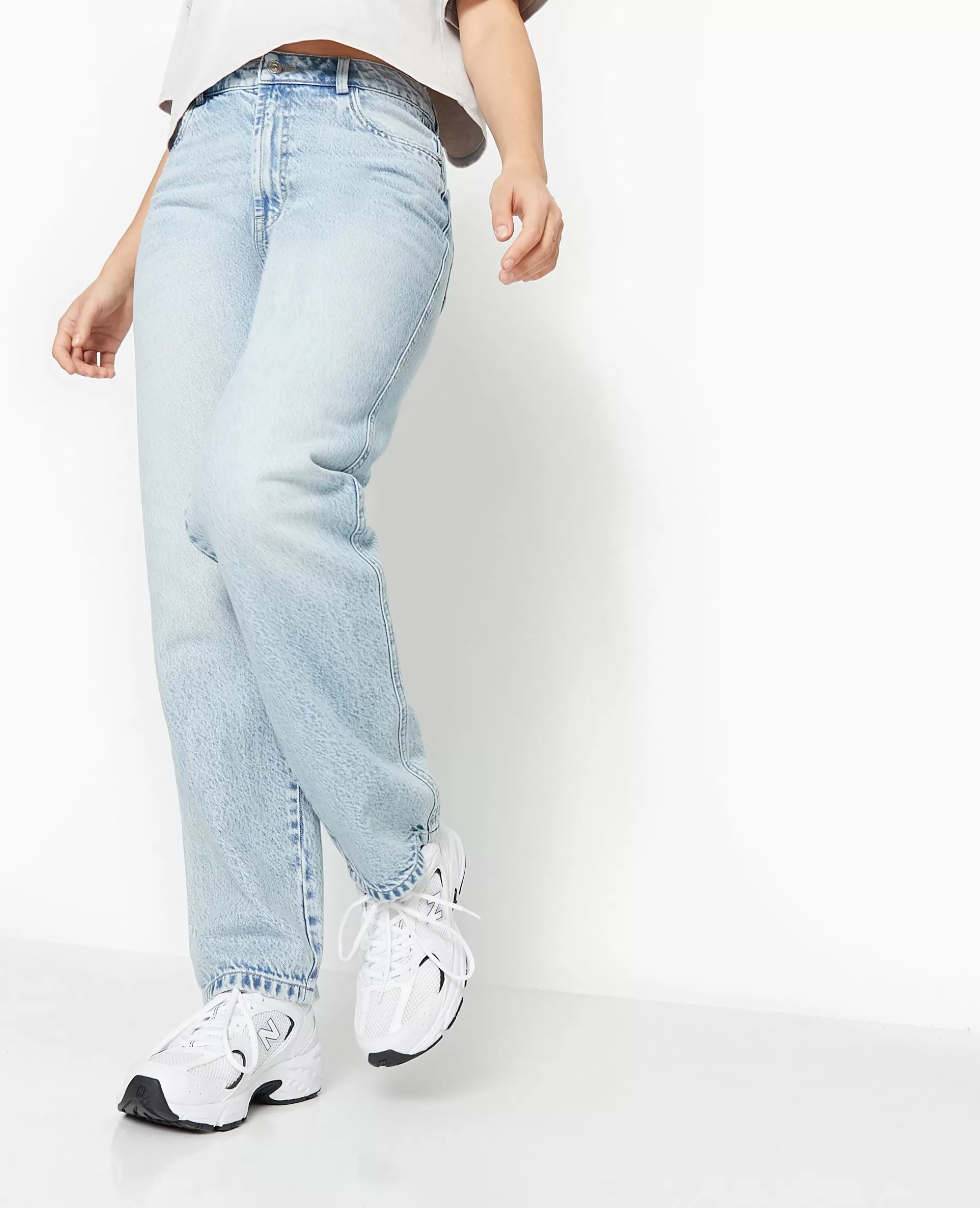 Outlet Pimkie Jean Droit Taille Haute - bleu clair