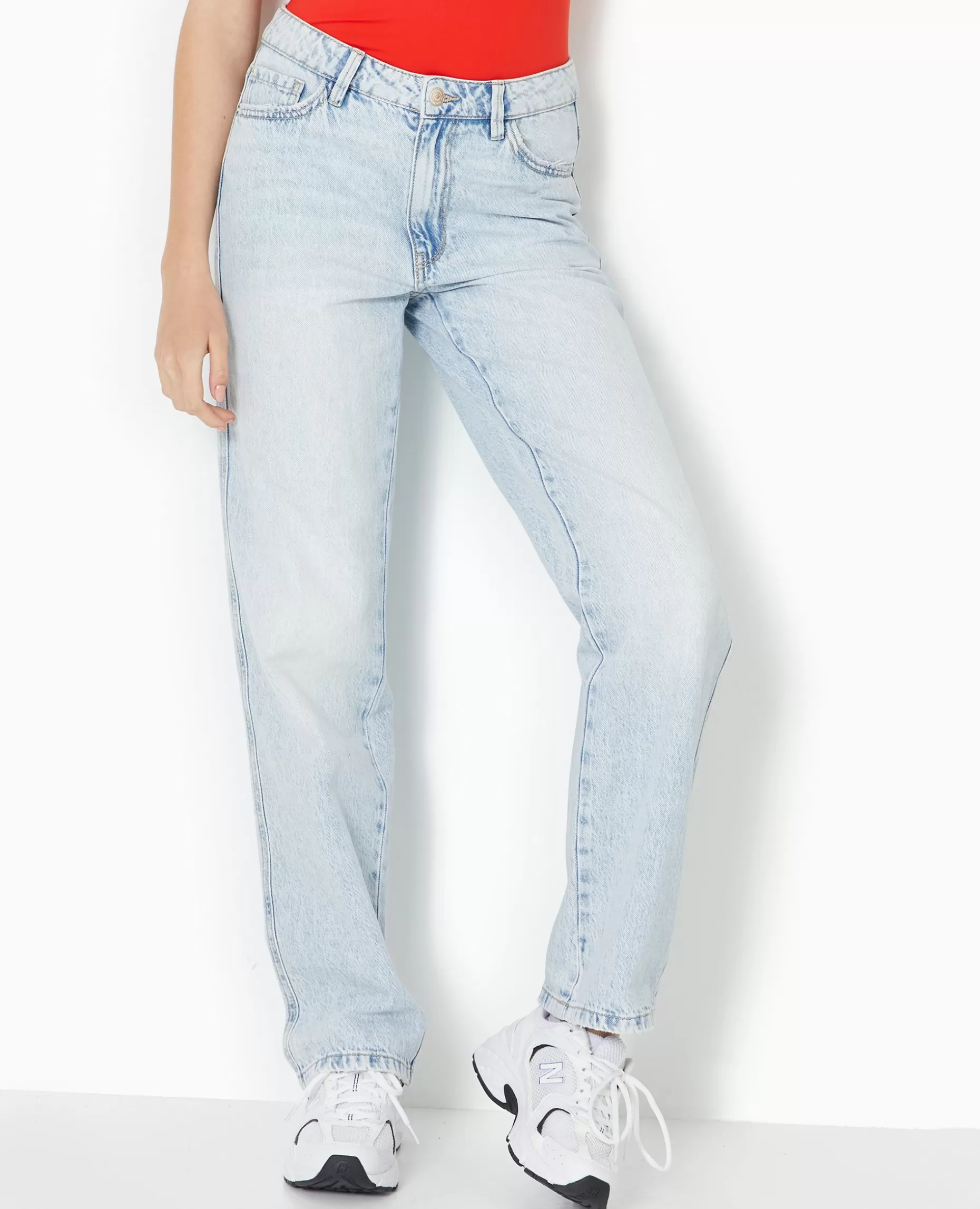 Sale Pimkie Jean Droit Taille Regular - bleu clair