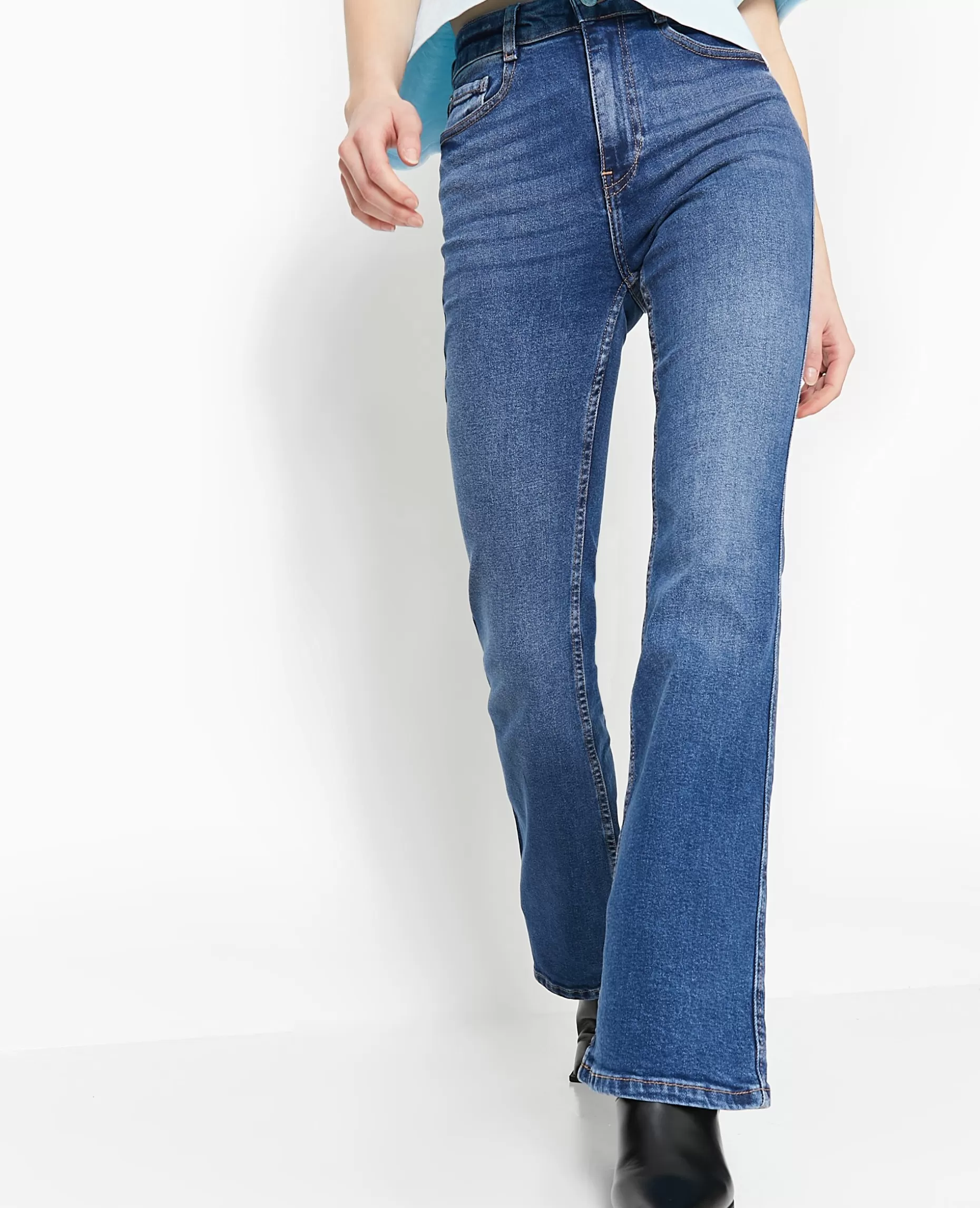 Cheap Pimkie Jean Flare Taille Haute - bleu