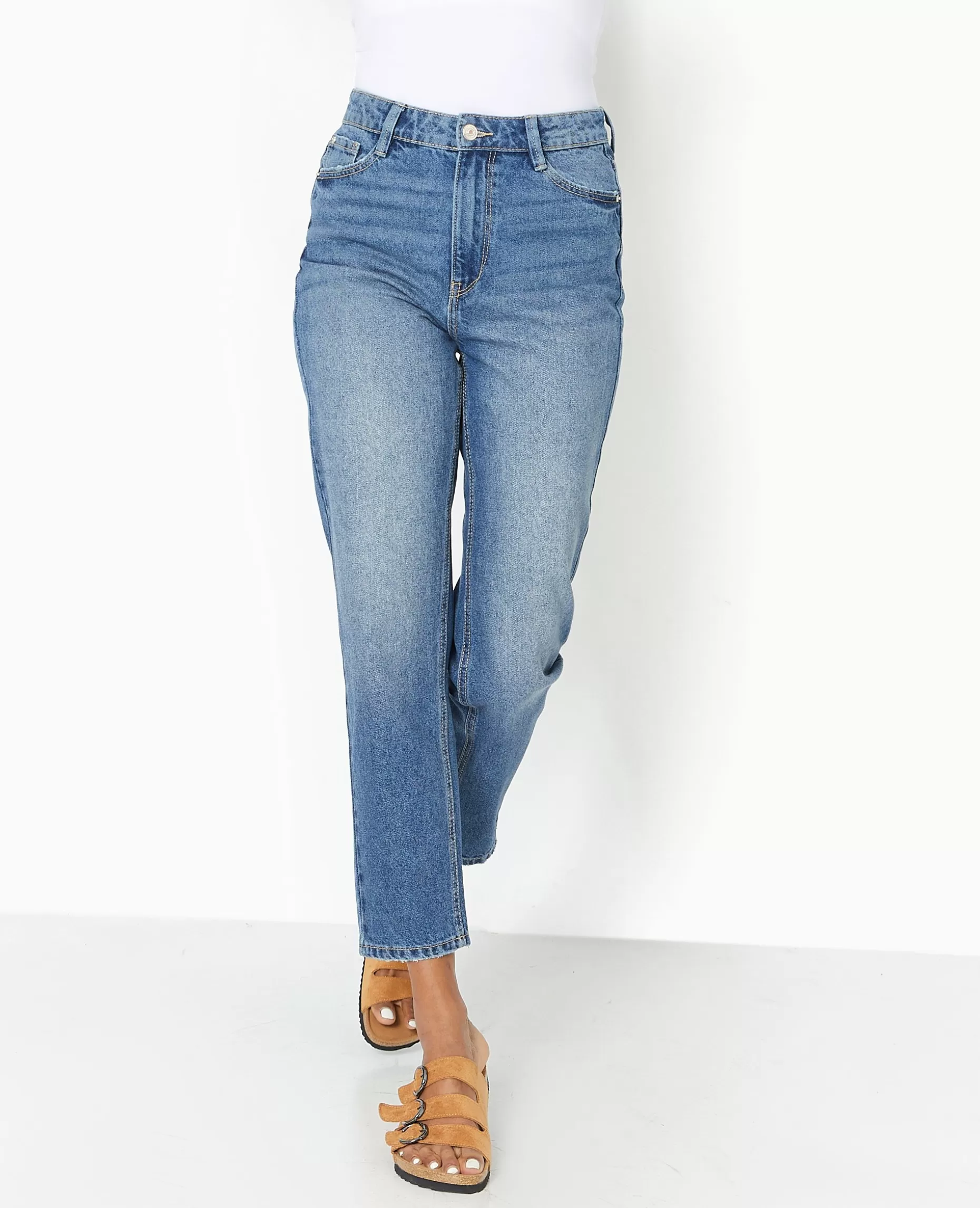 Hot Pimkie Jean Mom Taille Haute - bleu