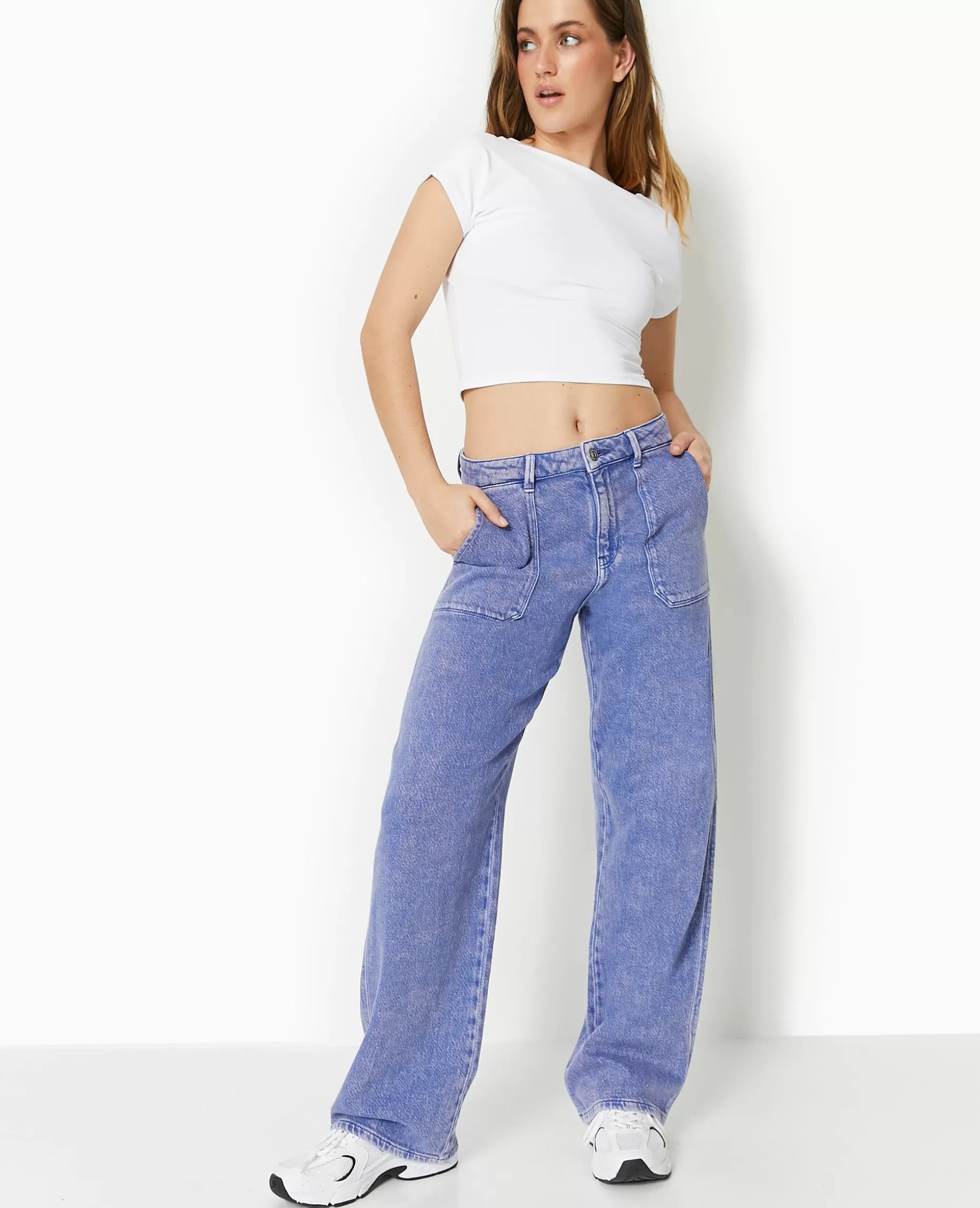 Cheap Pimkie Jean Wide Souple Taille Regular - lilas