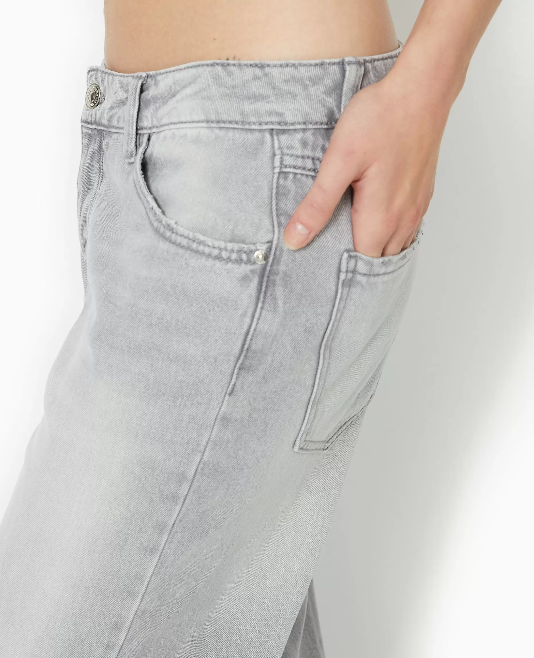 Clearance Pimkie Jean Wide Taille Basse - blanc