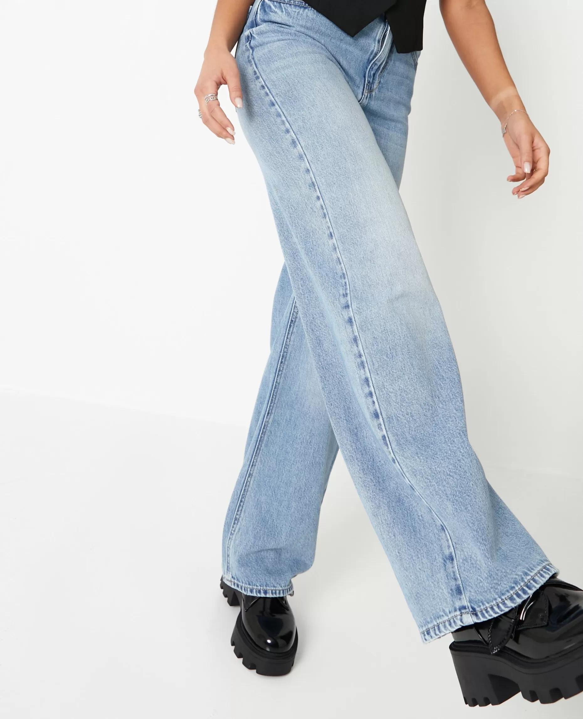 Clearance Pimkie Jean Wide Taille Haute - Bleu