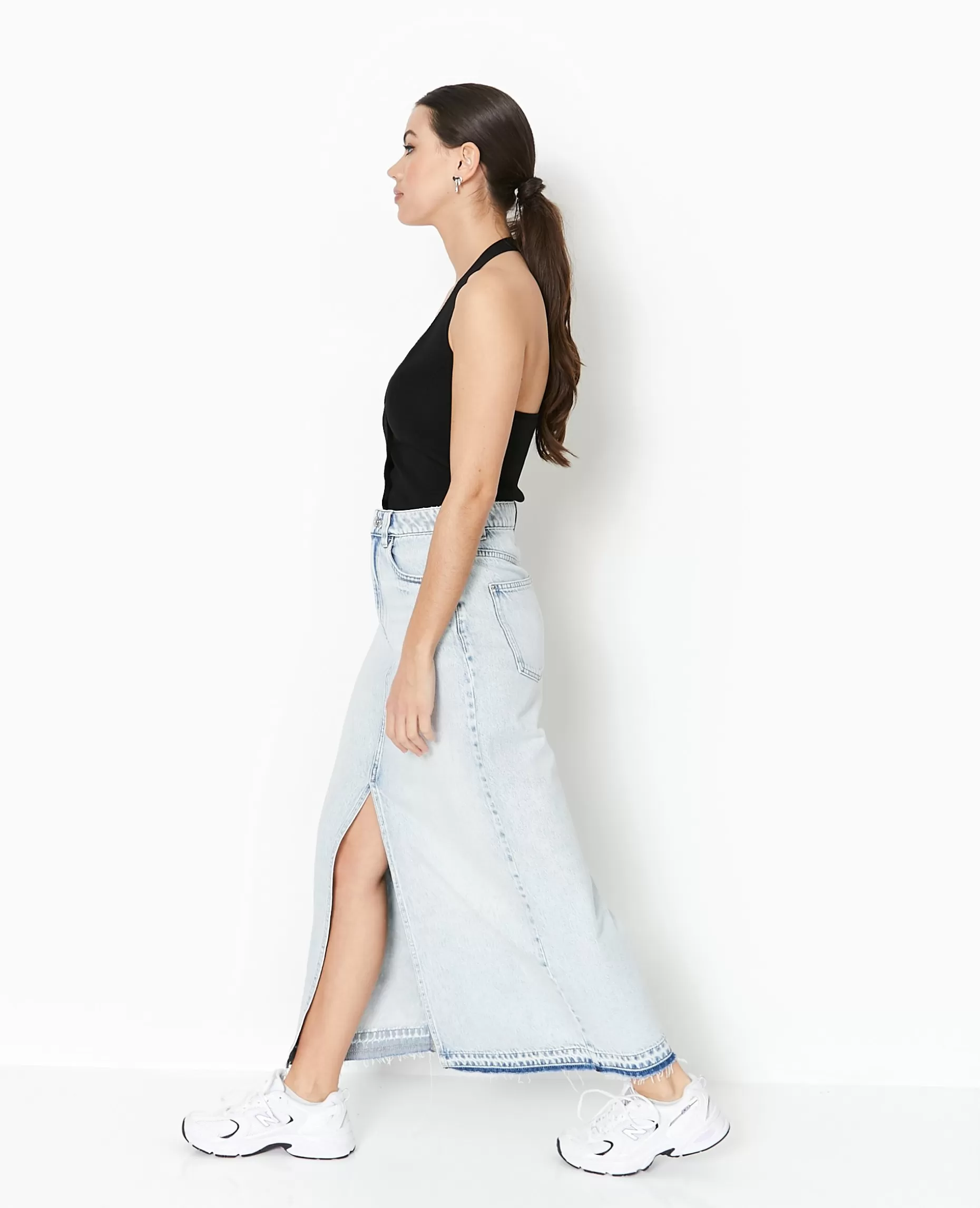 Cheap Pimkie Jupe Longue En Jean - bleu clair