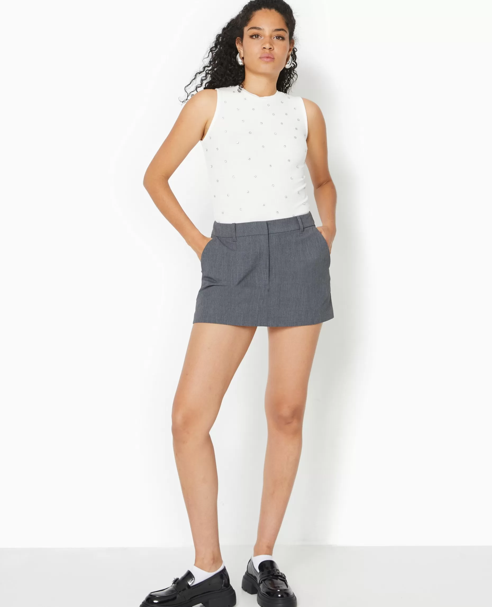 Cheap Pimkie Mini Jupe-short City - gris foncé