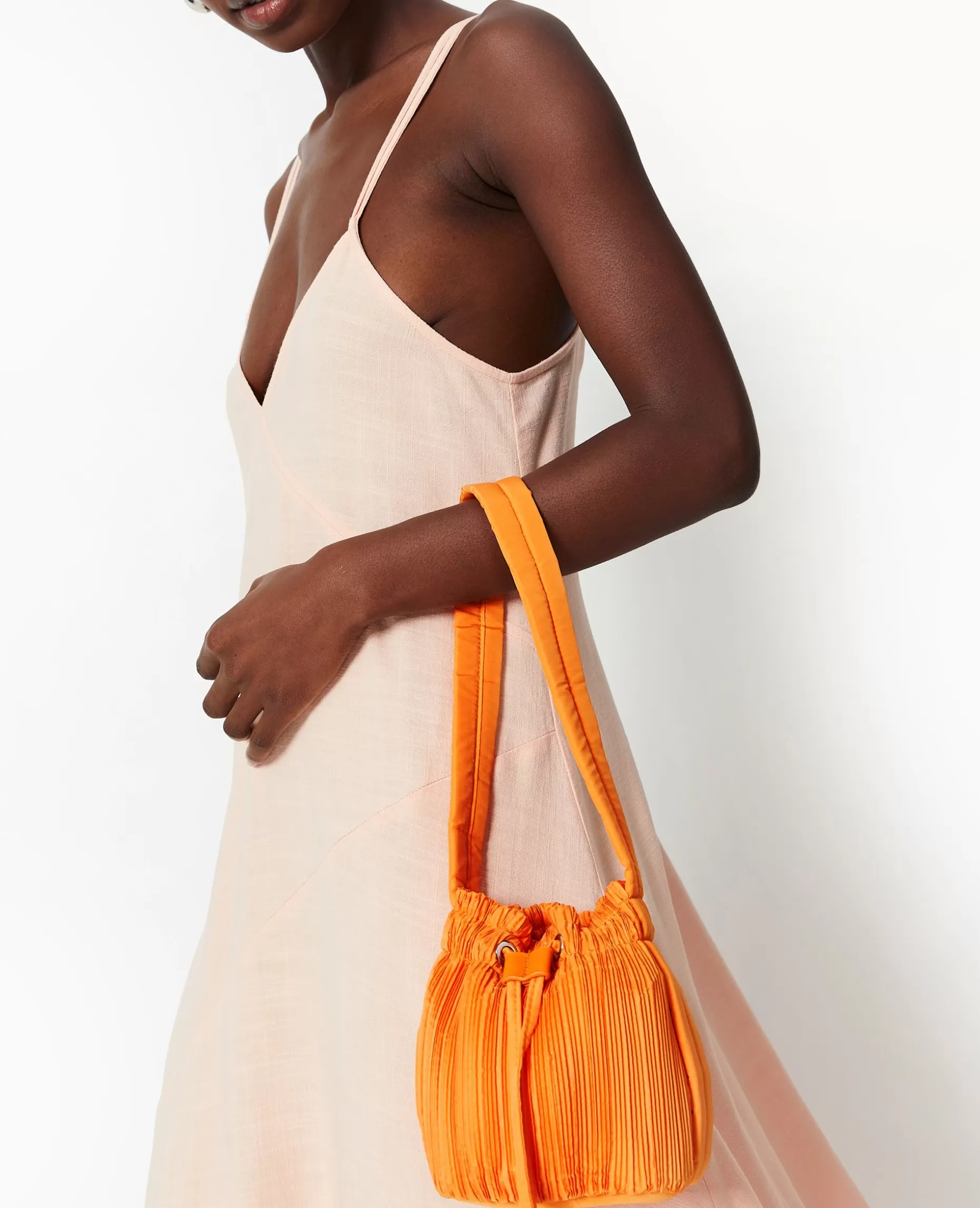 Hot Pimkie Mini Sac Seau En Tissu Plissé - orange