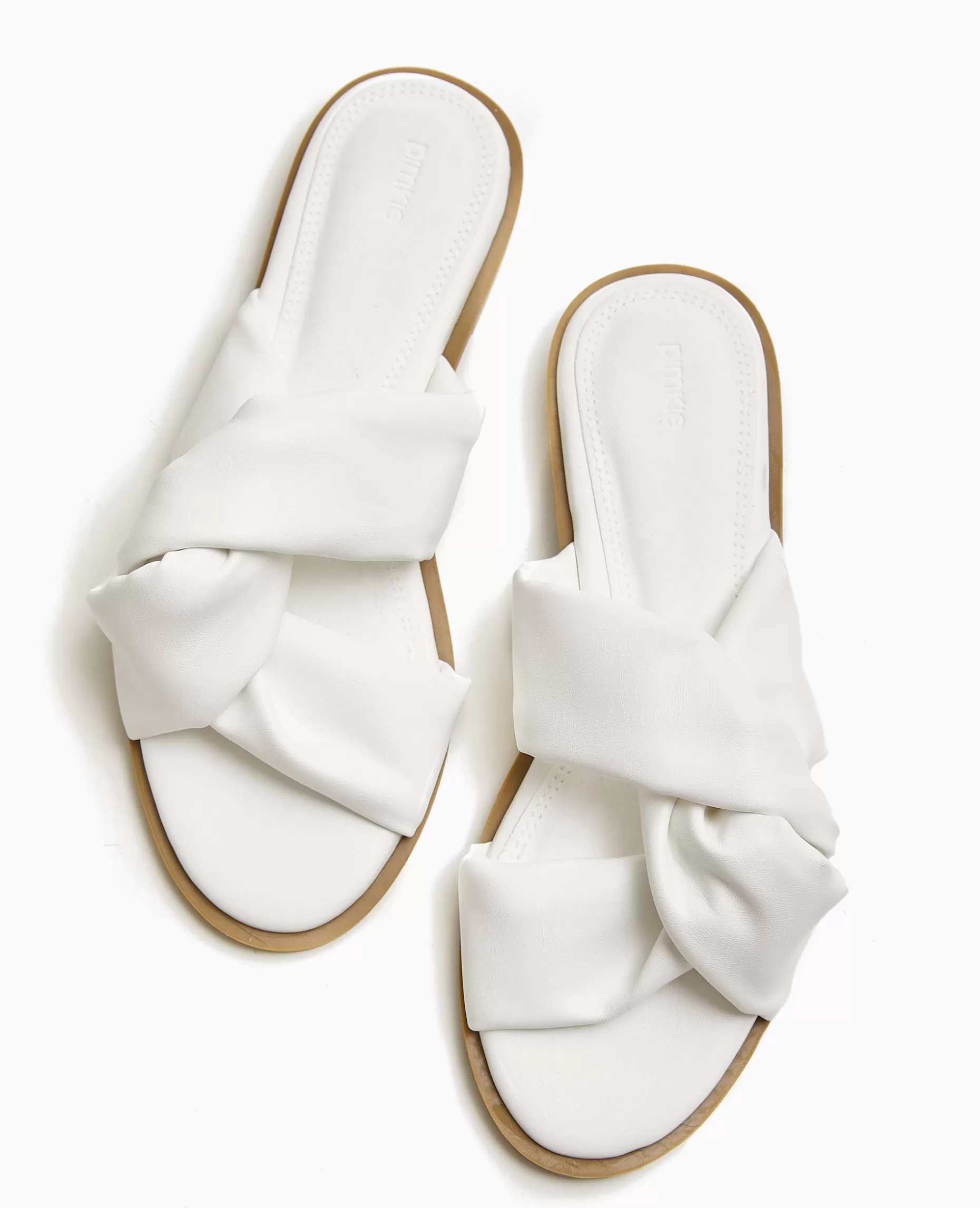 Outlet Pimkie Mules Plates Avec Brides Entremêlées - blanc