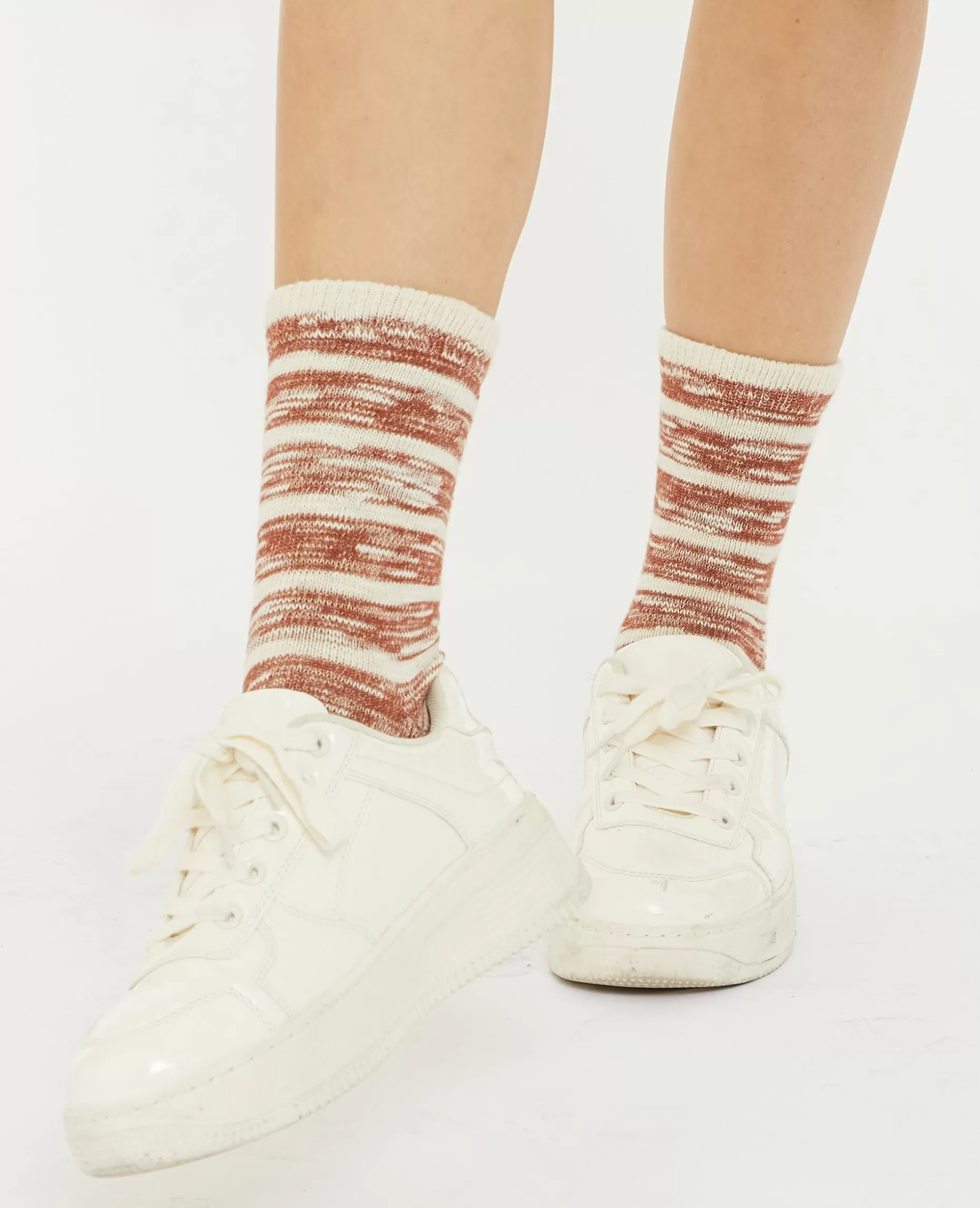 Clearance Pimkie Paire De Chaussettes Bicolores Effet Rayé - taupe