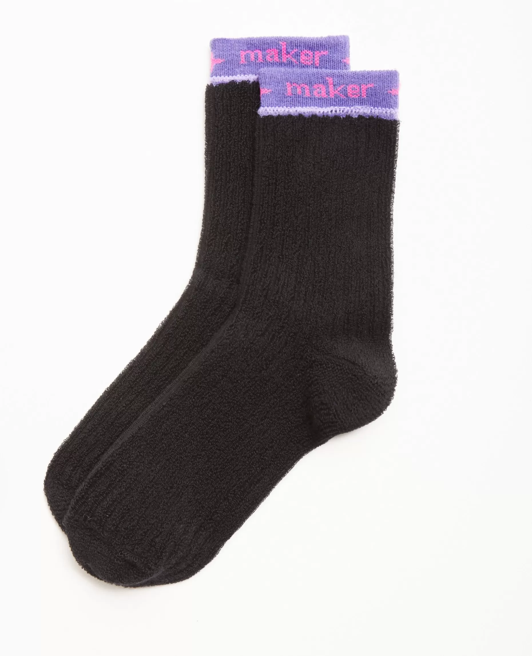 Shop Pimkie Paire De Chaussettes En Maille Bouclette - noir