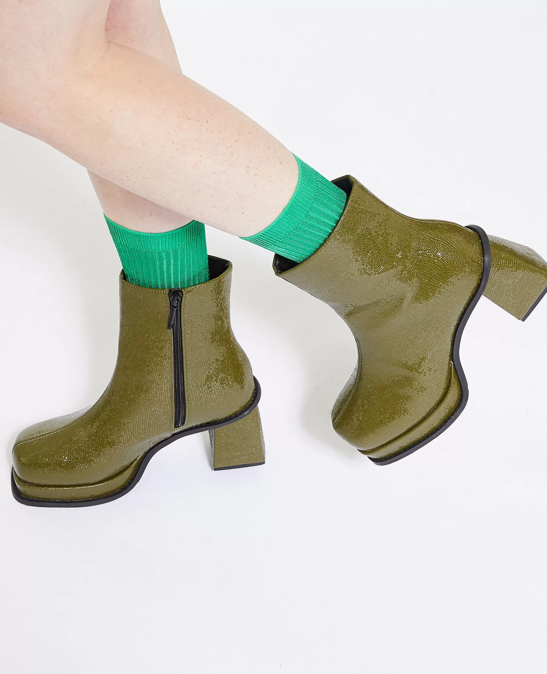 Hot Pimkie Paire De Chaussettes En Maille Brillante - vert