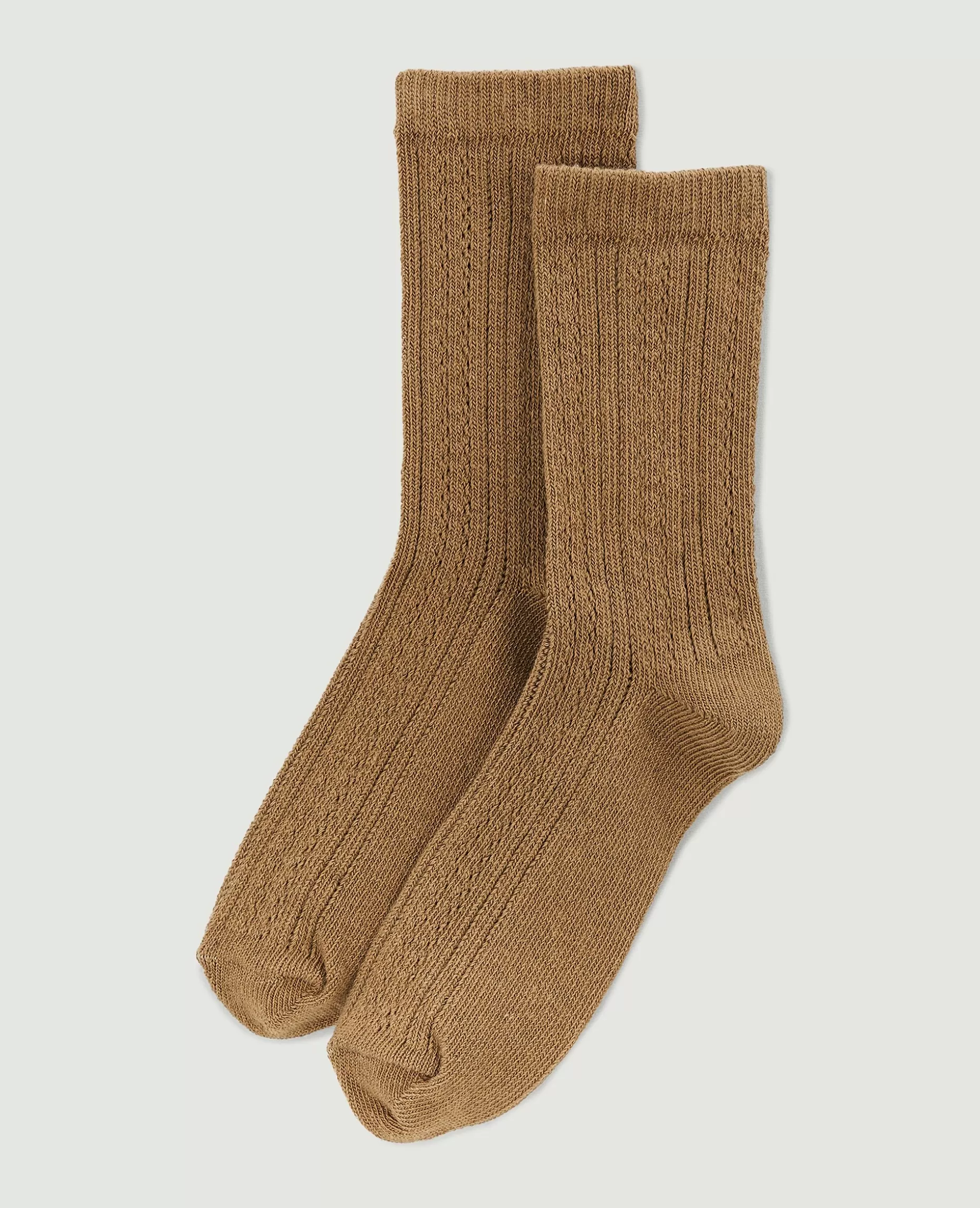 Store Pimkie Paire De Chaussettes En Maille Fantaisie Ajourée - camel