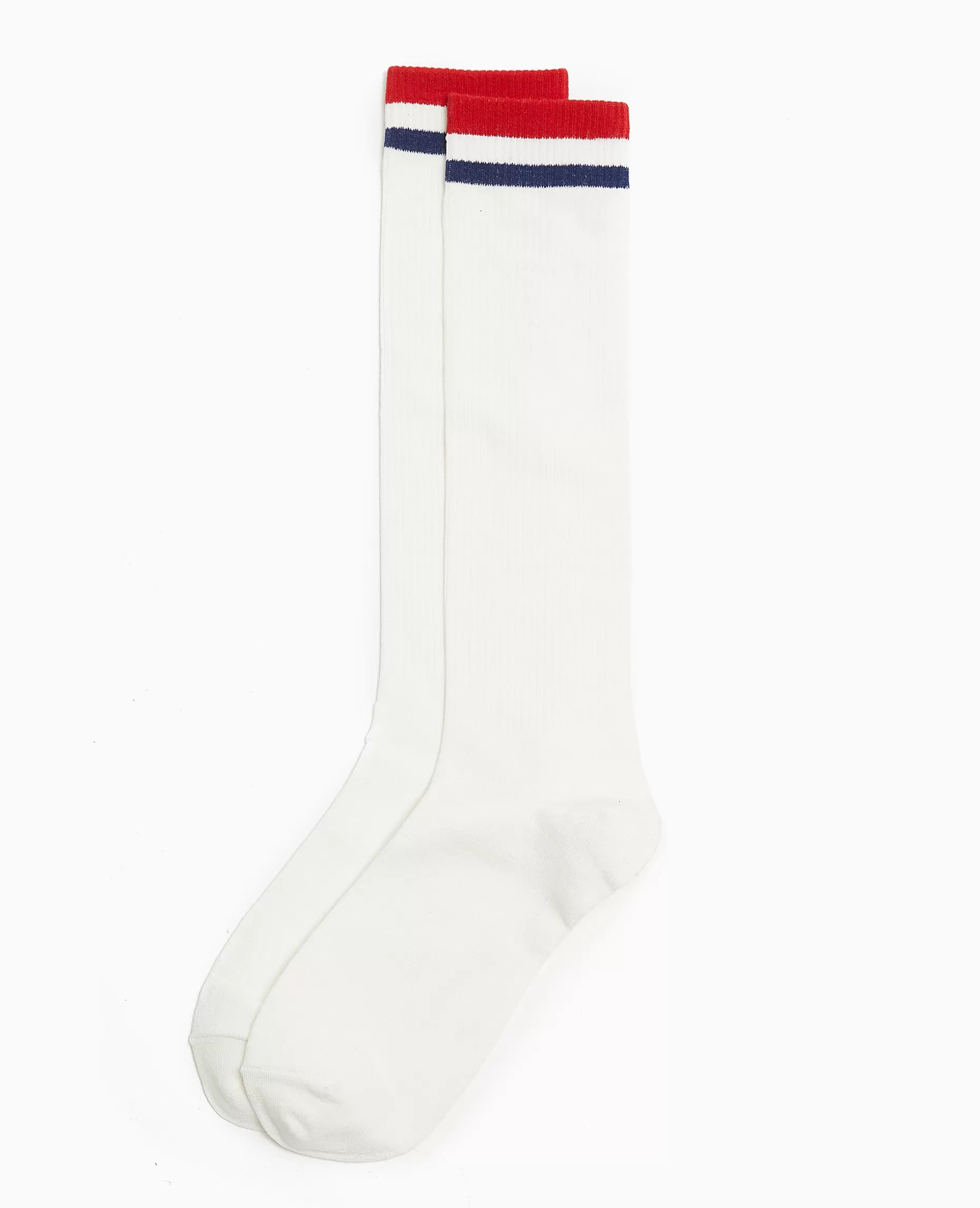 Best Pimkie Paire De Chaussettes Hautes Avec Bandes Couleur - rouge