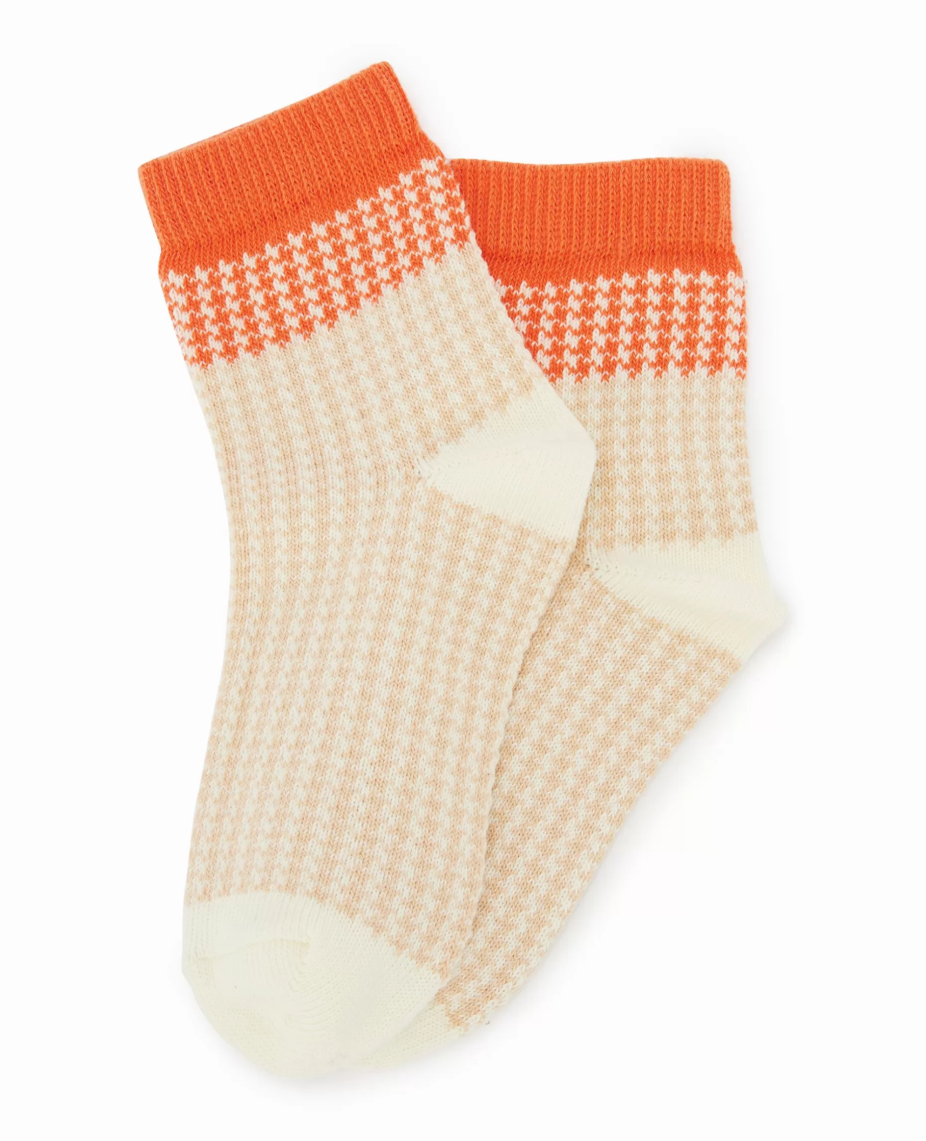 Sale Pimkie Paire De Chaussettes Motif Pied-de-poule - beige