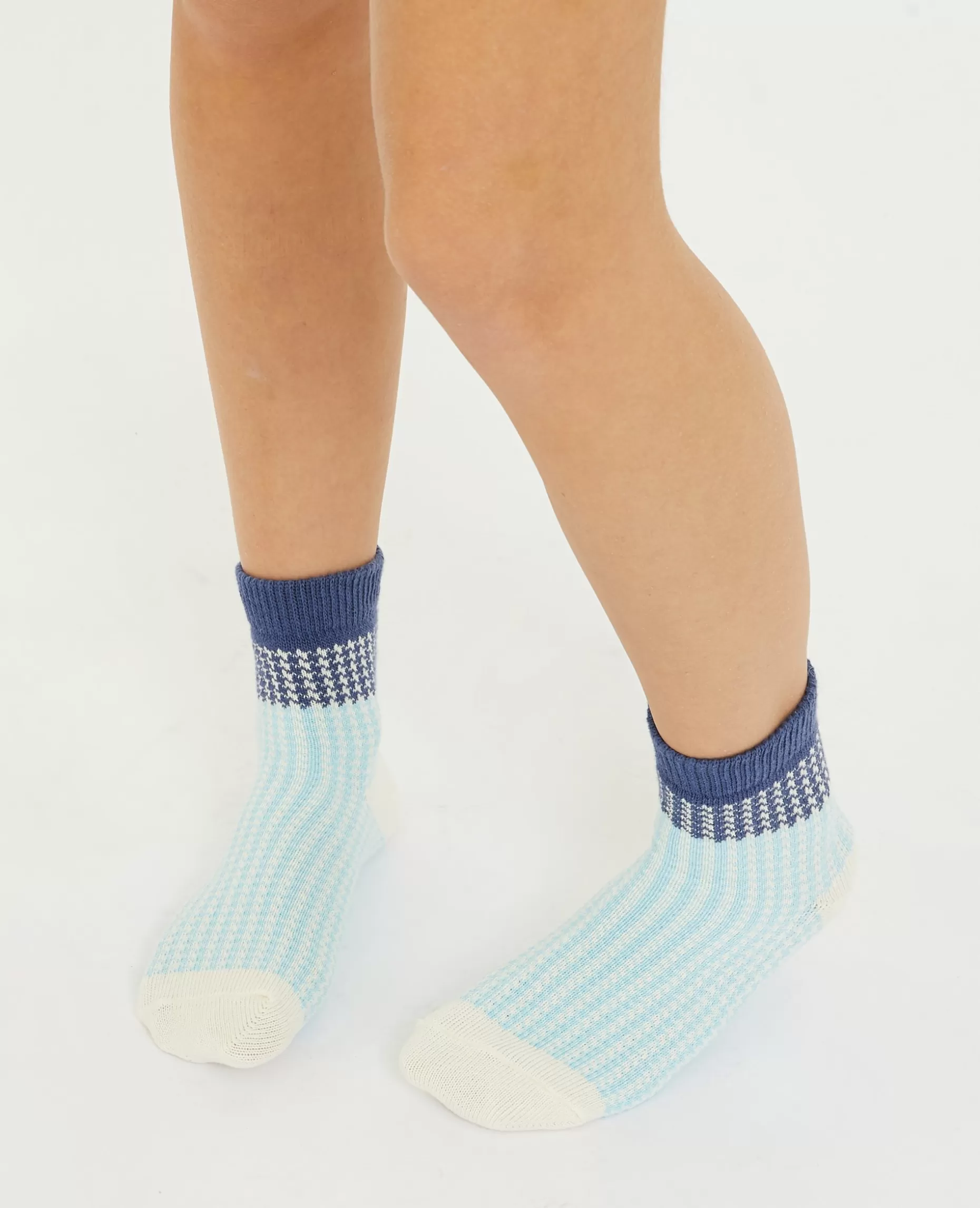 Fashion Pimkie Paire De Chaussettes Motif Pied-de-poule - bleu turquoise