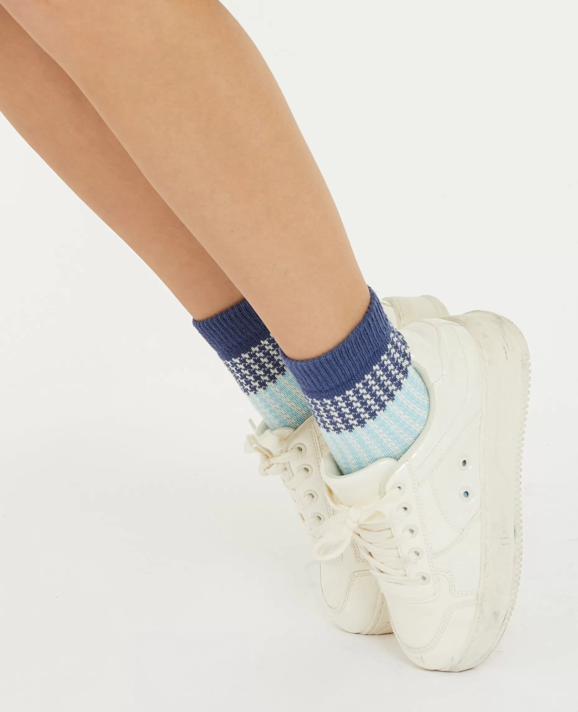 Fashion Pimkie Paire De Chaussettes Motif Pied-de-poule - bleu turquoise