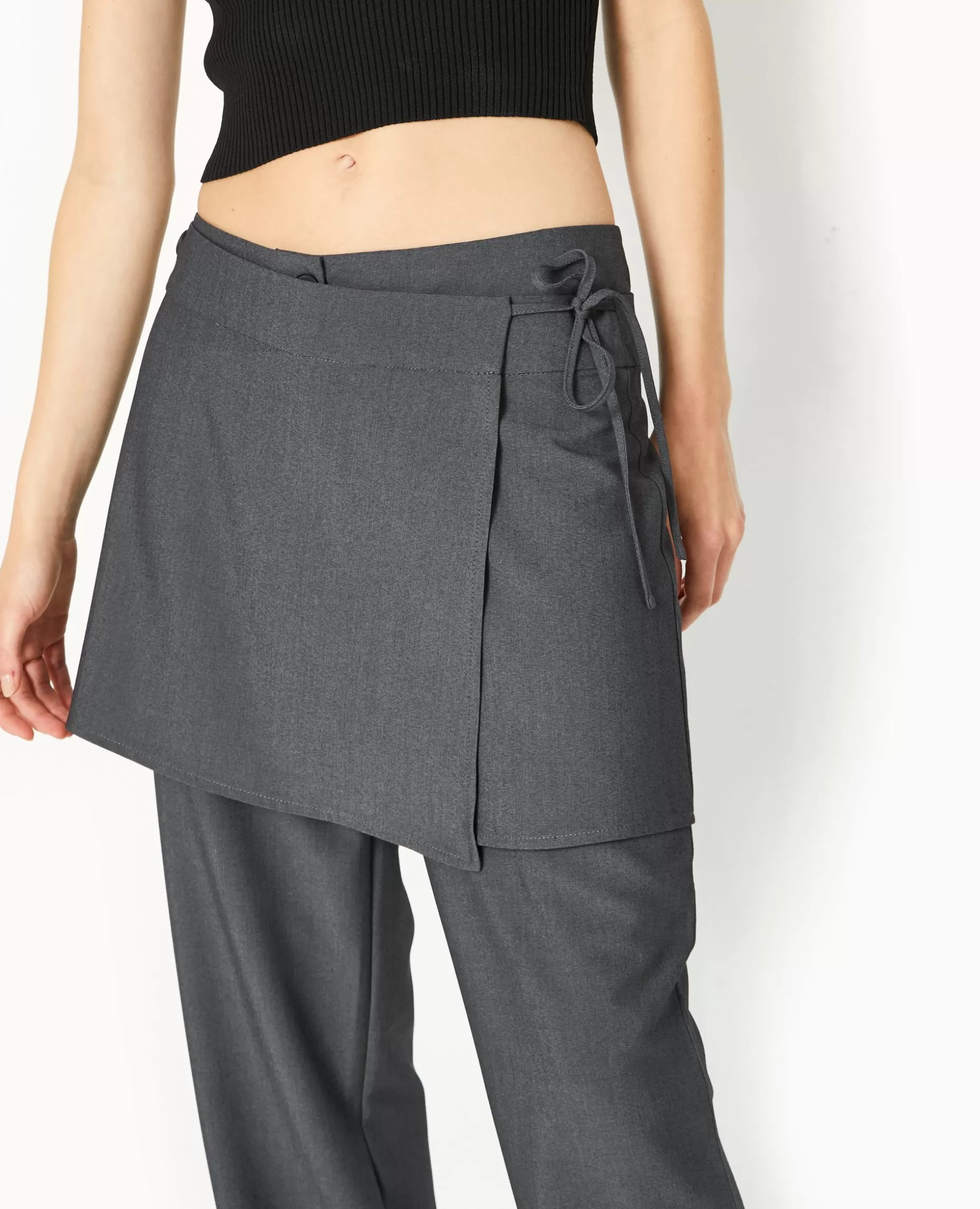 Online Pimkie Pantalon 2 En 1 Avec Jupe Amovible - gris foncé