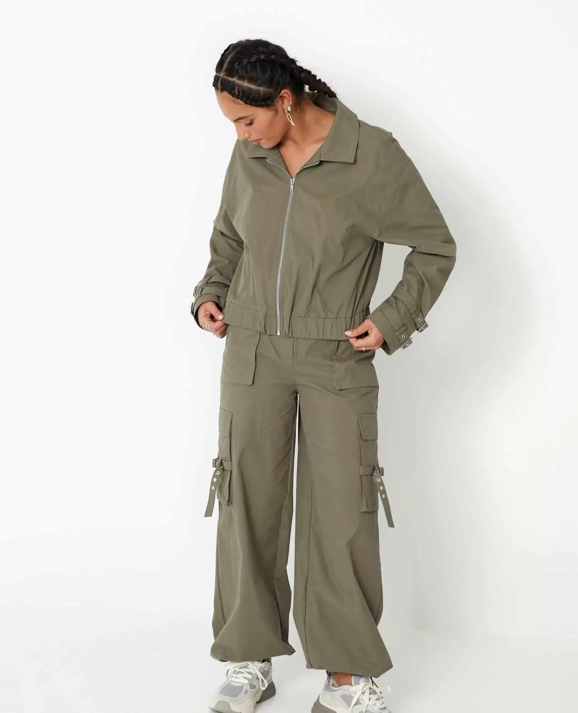 Flash Sale Pimkie Pantalon Cargo Avec Poches Et Sangles - vert kaki