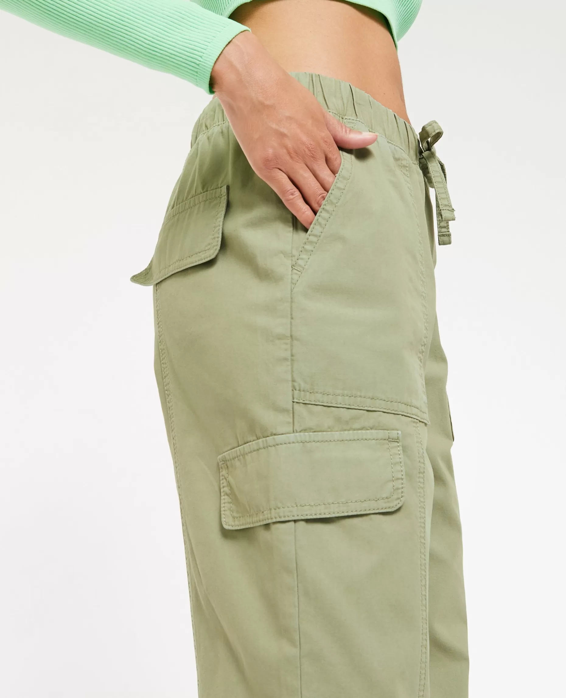 Store Pimkie Pantalon Cargo Taille Et Bas élastiqués - vert de gris