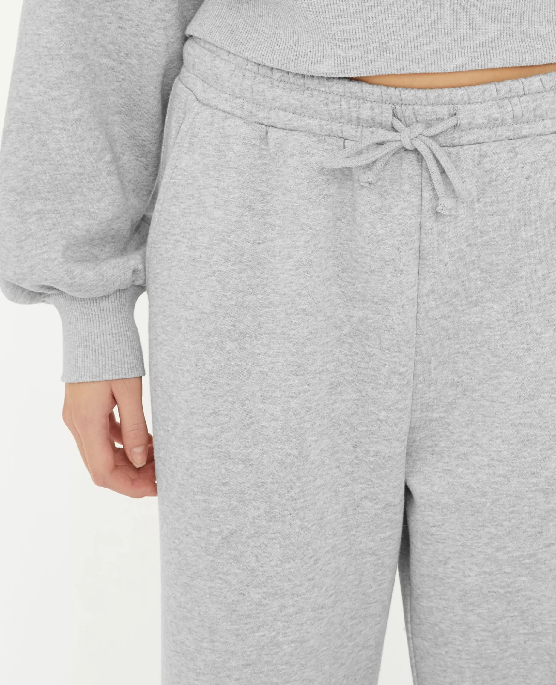 Best Sale Pimkie Pantalon De Jogging Droit En Molleton - gris chiné