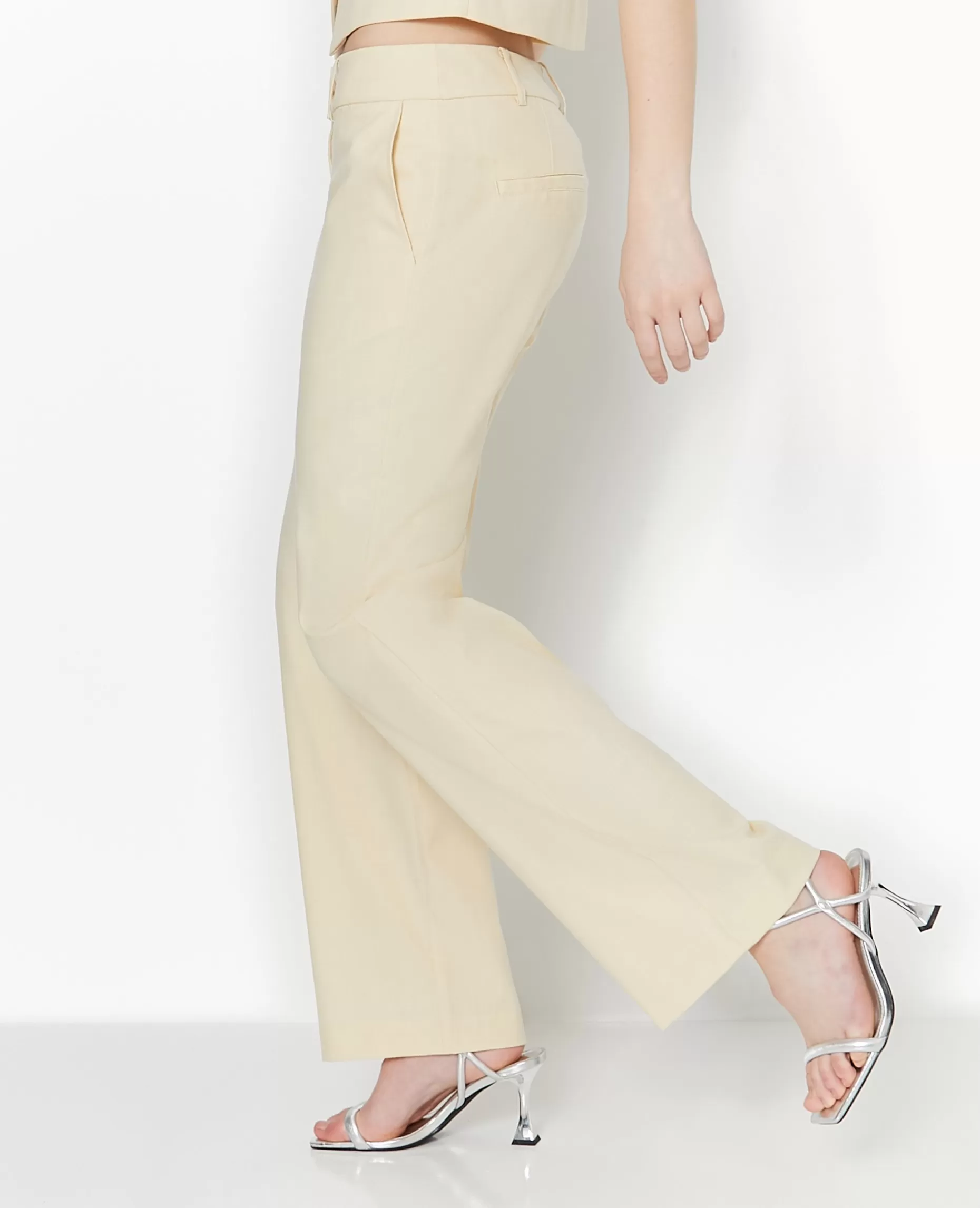 Clearance Pimkie Pantalon Droit Taille Basse - beige