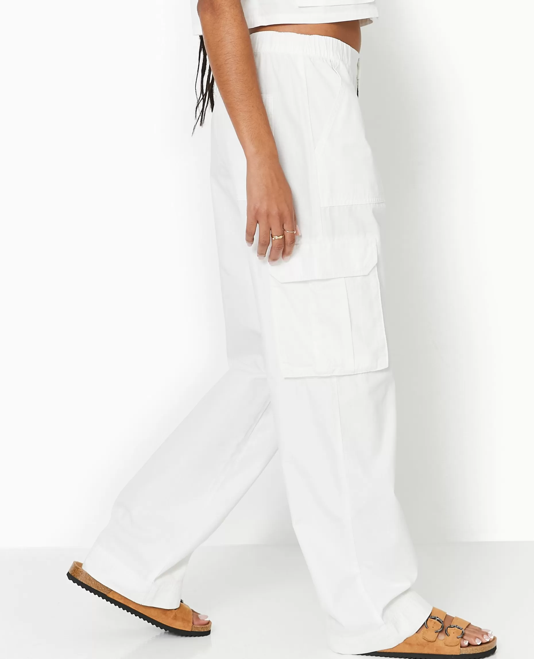 Discount Pimkie Pantalon Large Cargo - blanc