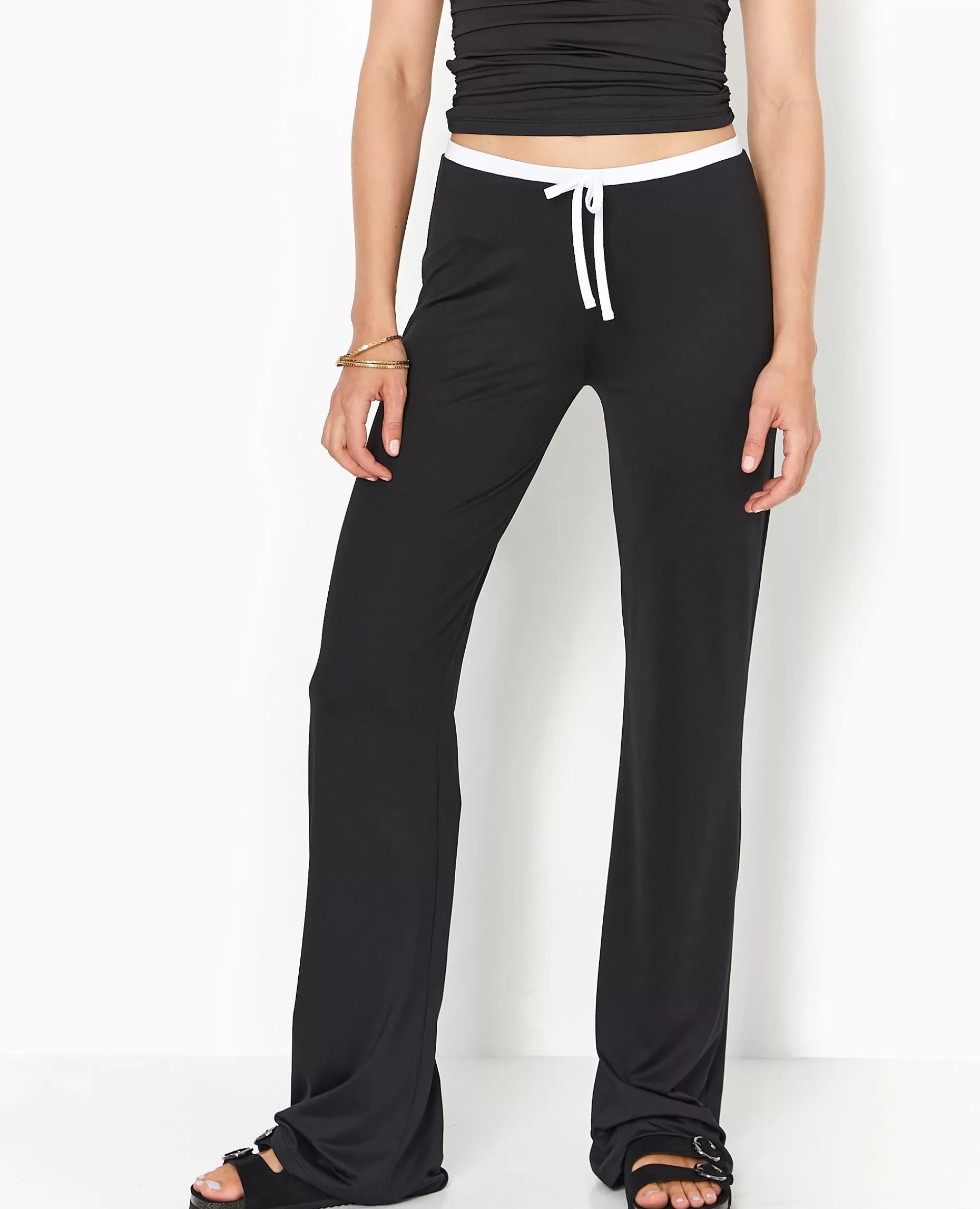 Hot Pimkie Pantalon Large En Maille Extensible - noir