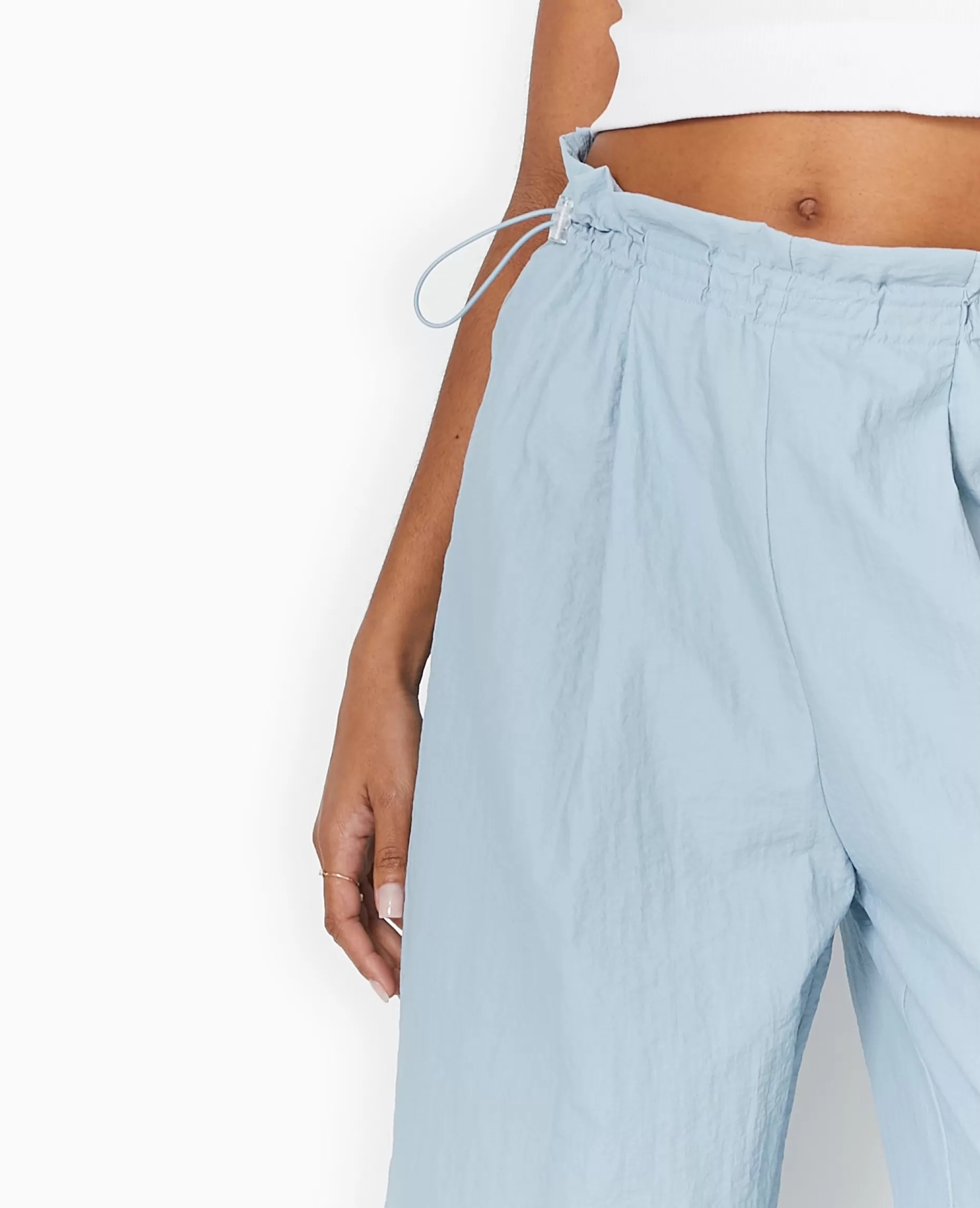 Flash Sale Pimkie Pantalon Large En Toile Parachute - bleu