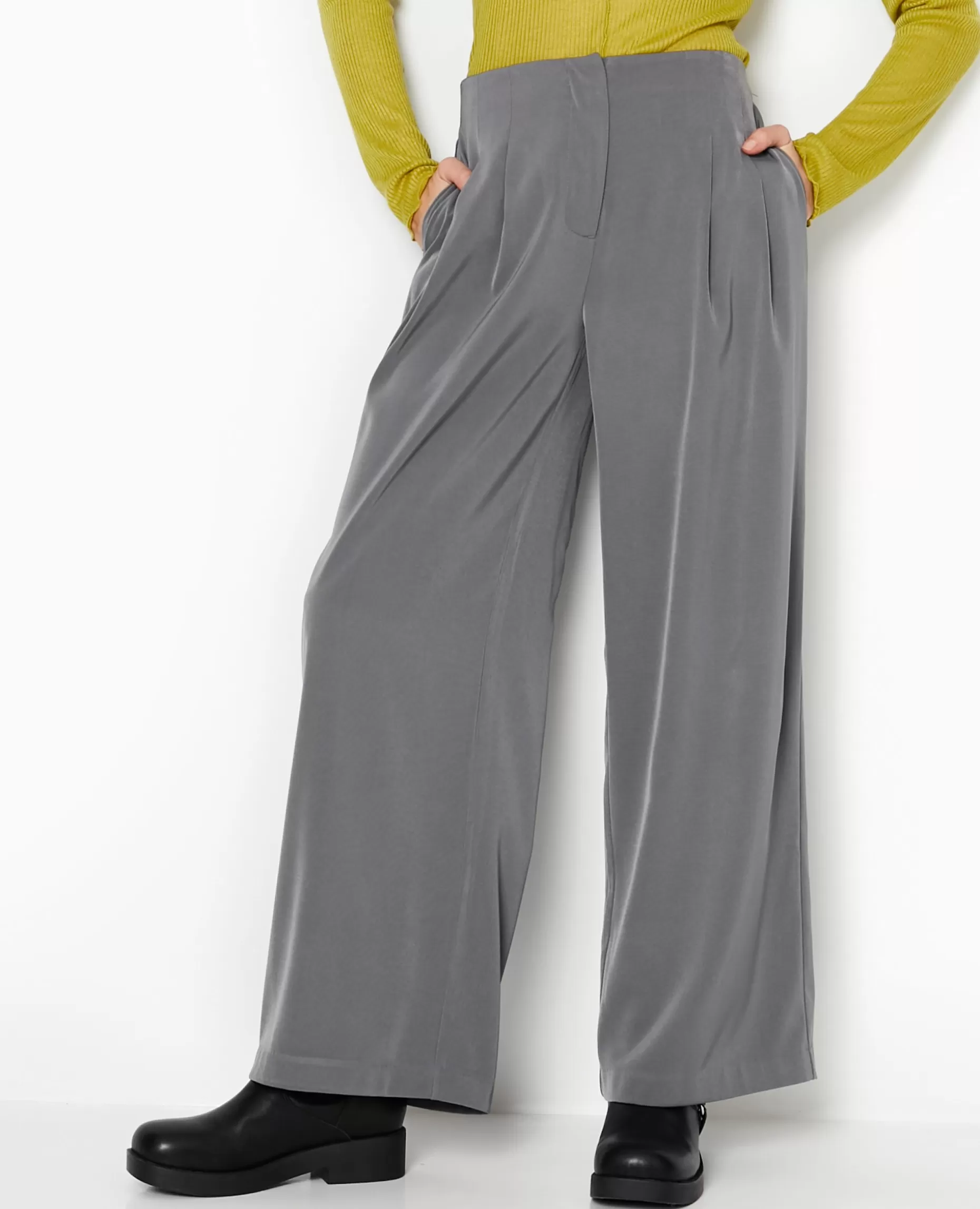 Cheap Pimkie Pantalon Large Taille Basse Avec Pinces - gris