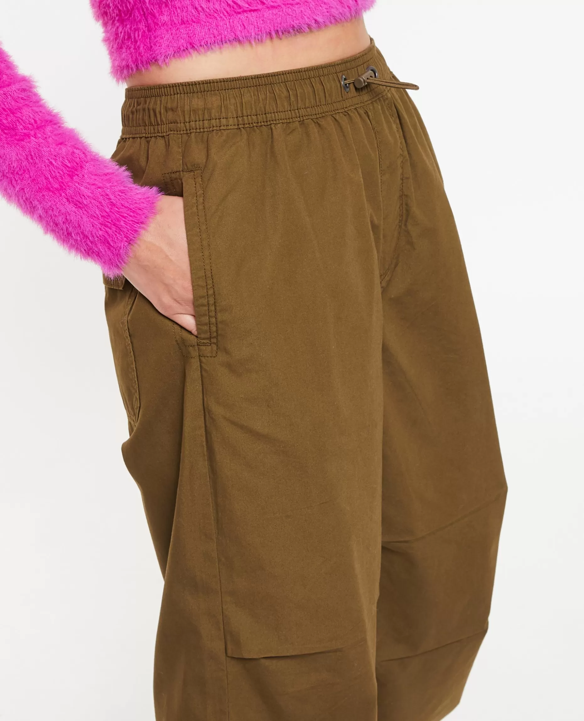 Clearance Pimkie Pantalon Parachute Ceinture élastiquée - taupe