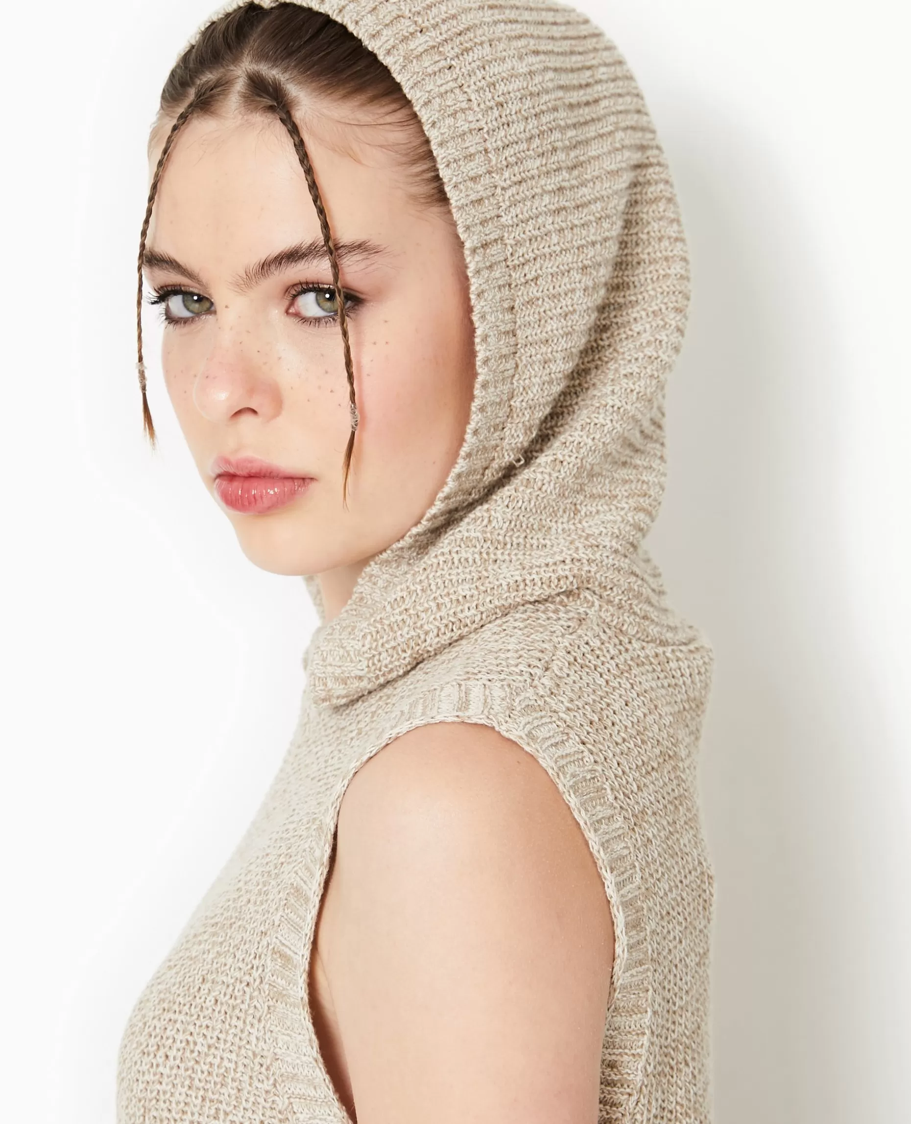 Flash Sale Pimkie Pull Sans Manches Avec Capuche - beige