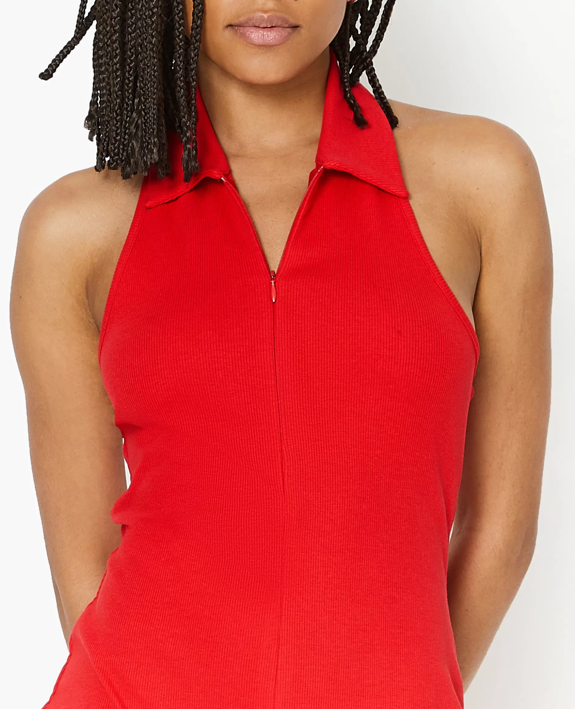 Flash Sale Pimkie Robe Courte Dos-nu Avec Col - rouge