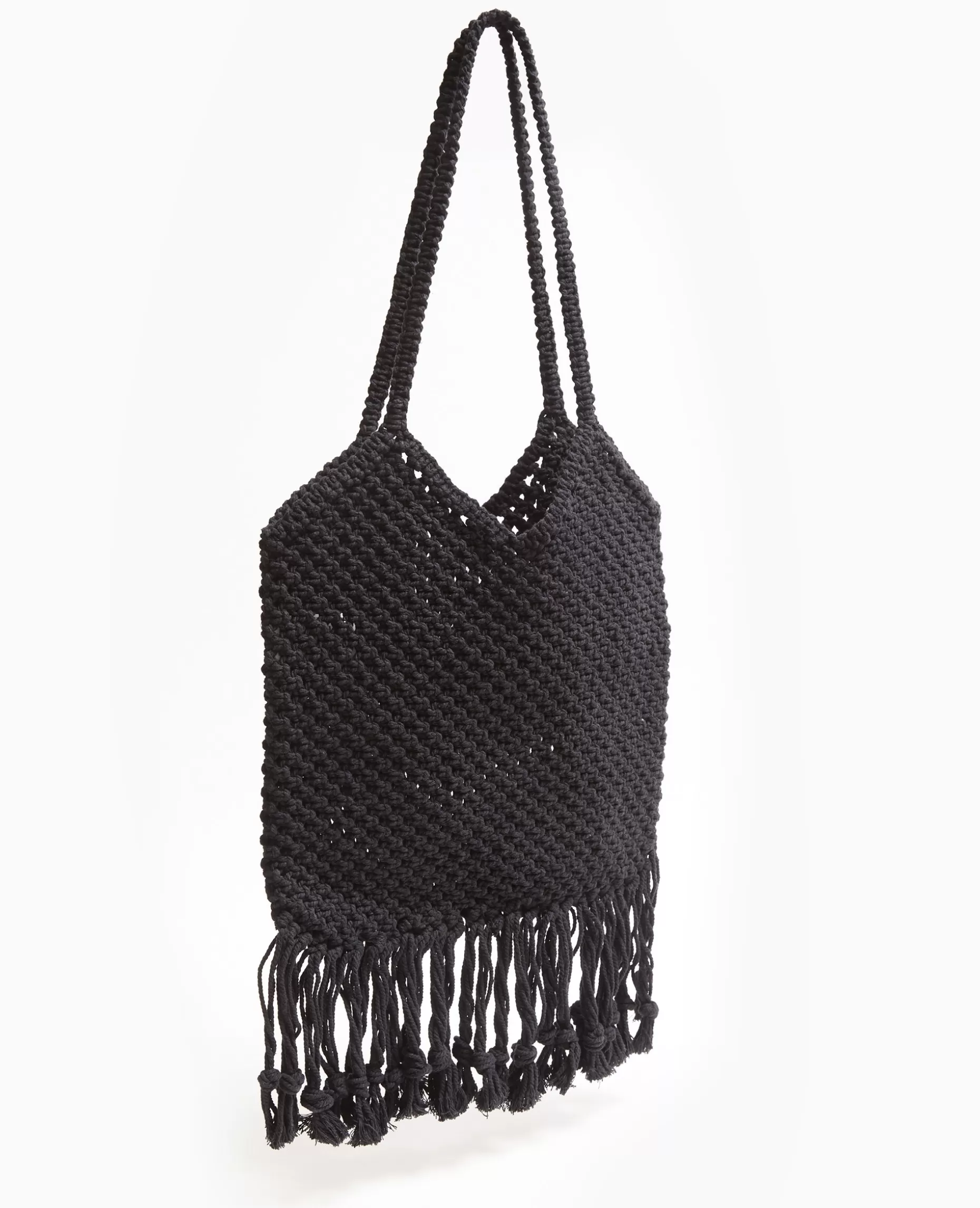 Cheap Pimkie Sac En Crochet Avec Franges - noir